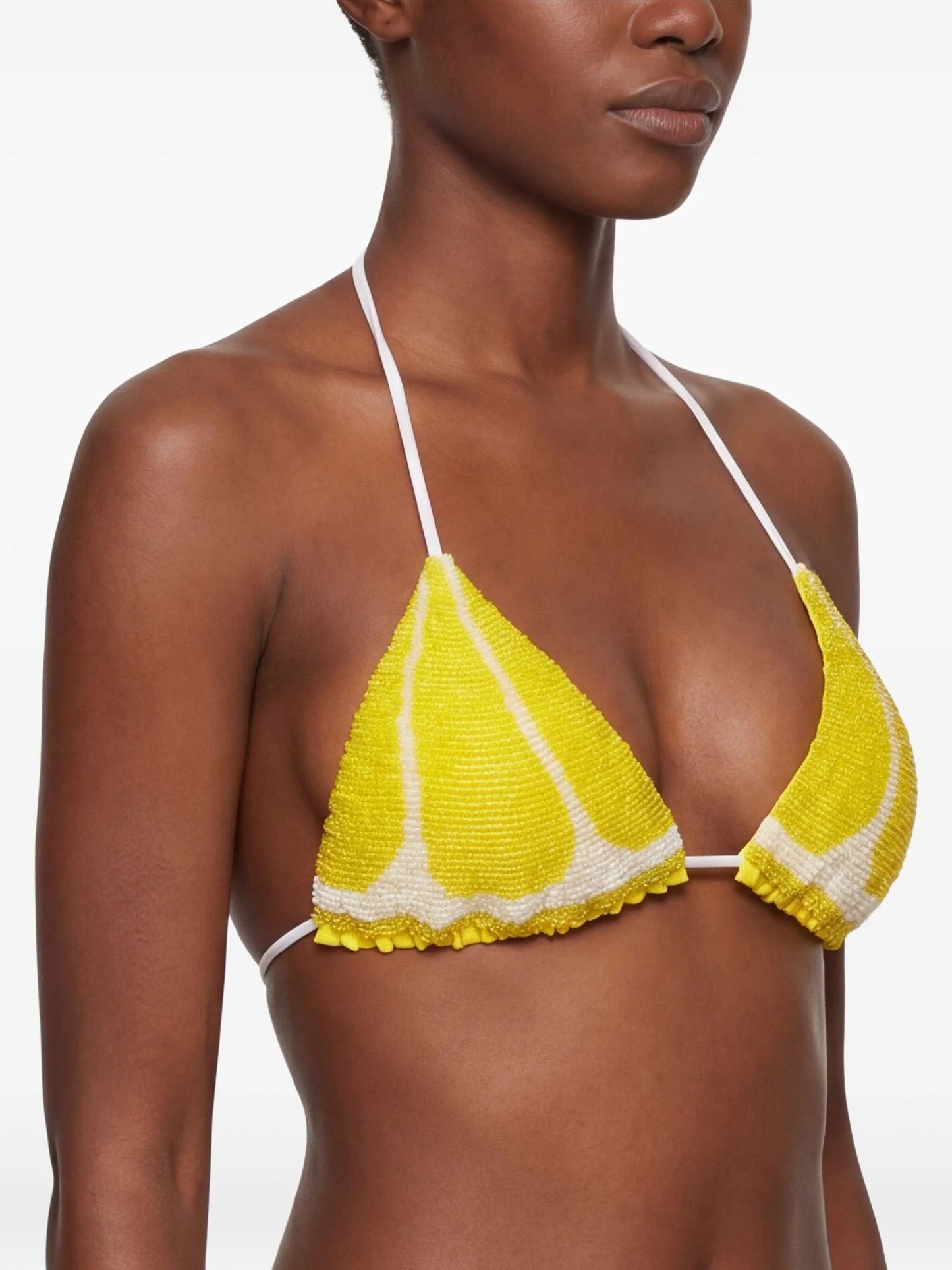 Lemon Slice beaded lemon-slice bikini top