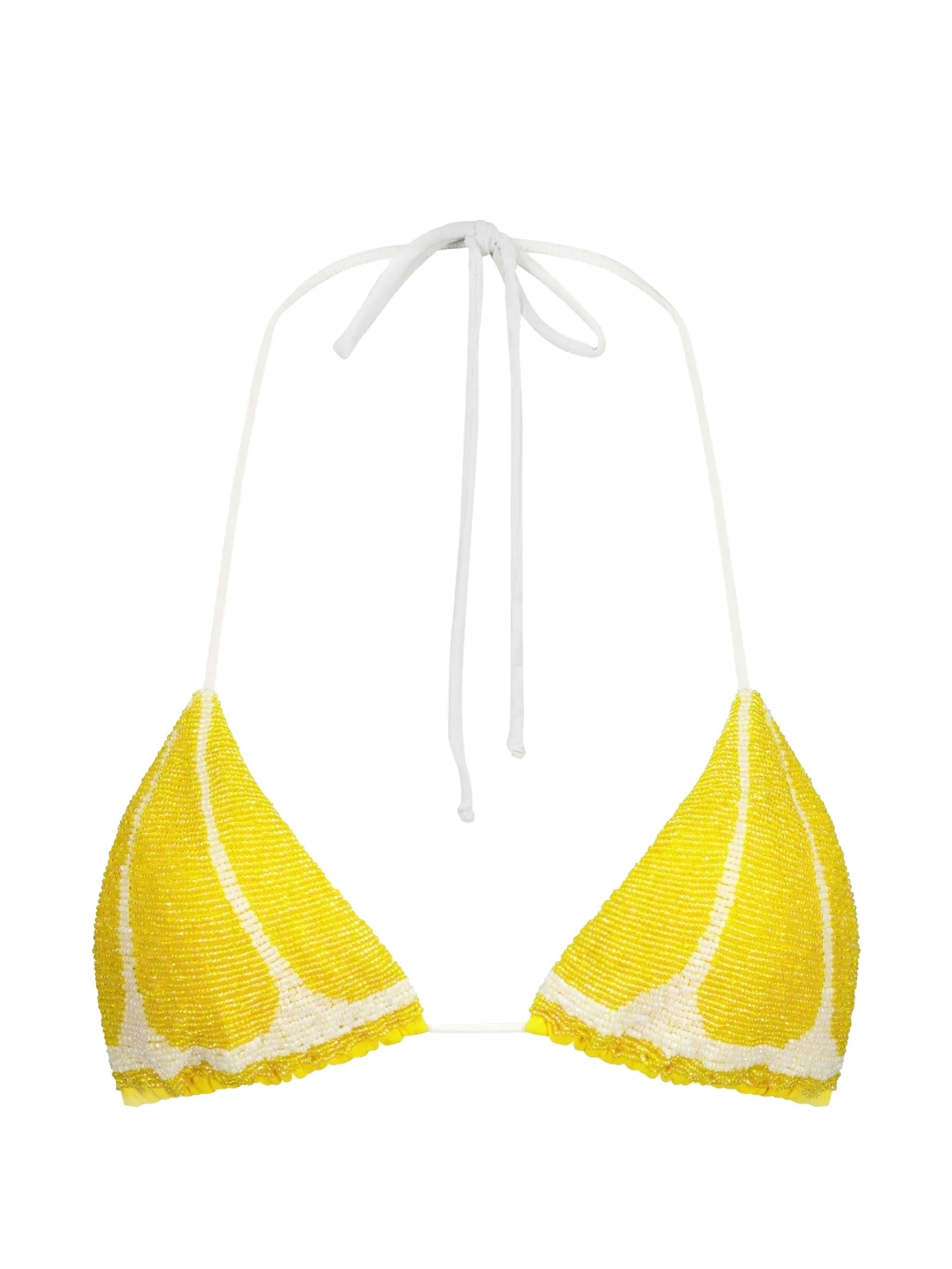 Lemon Slice beaded lemon-slice bikini top