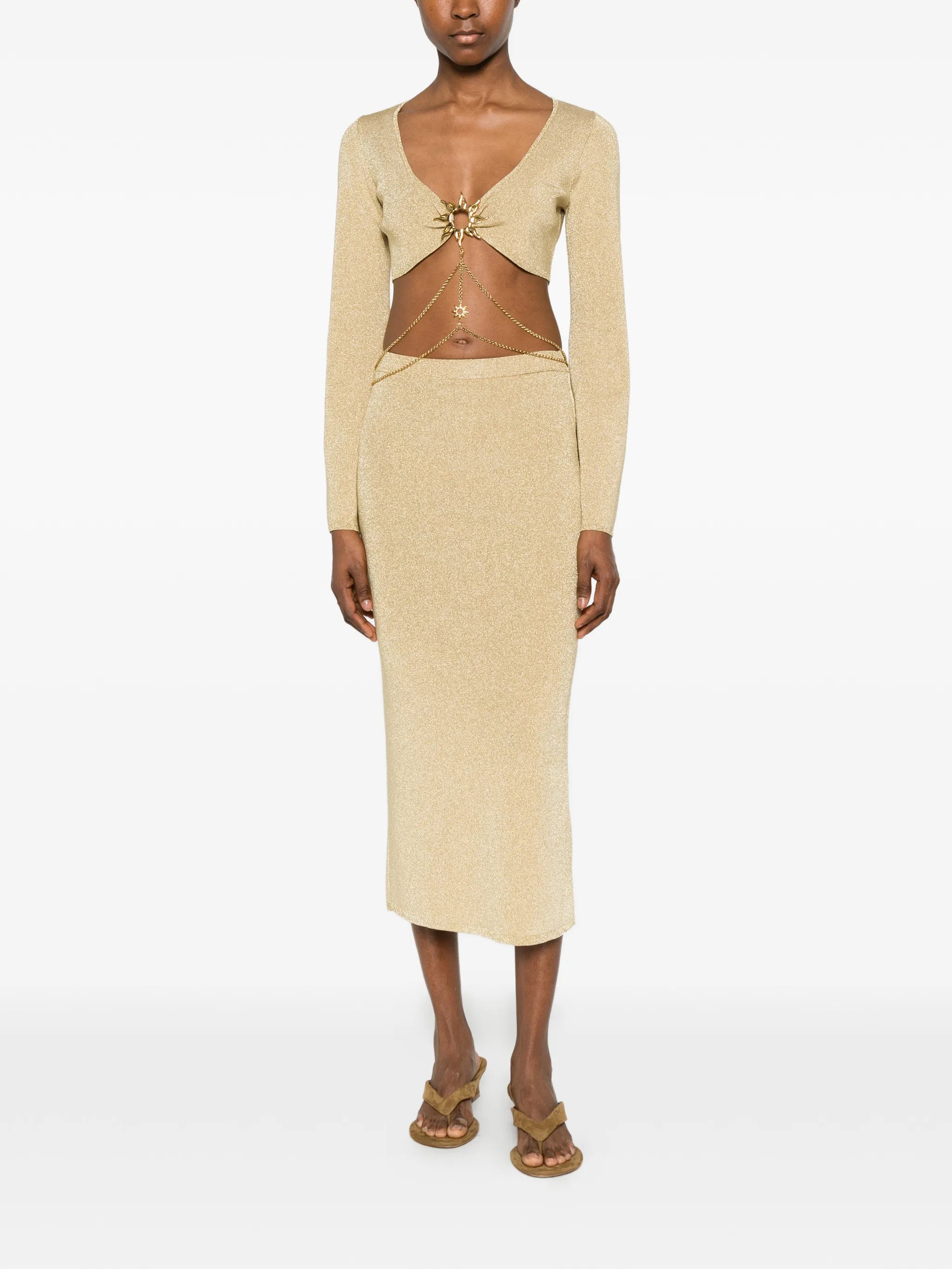 sun chain-embellished top