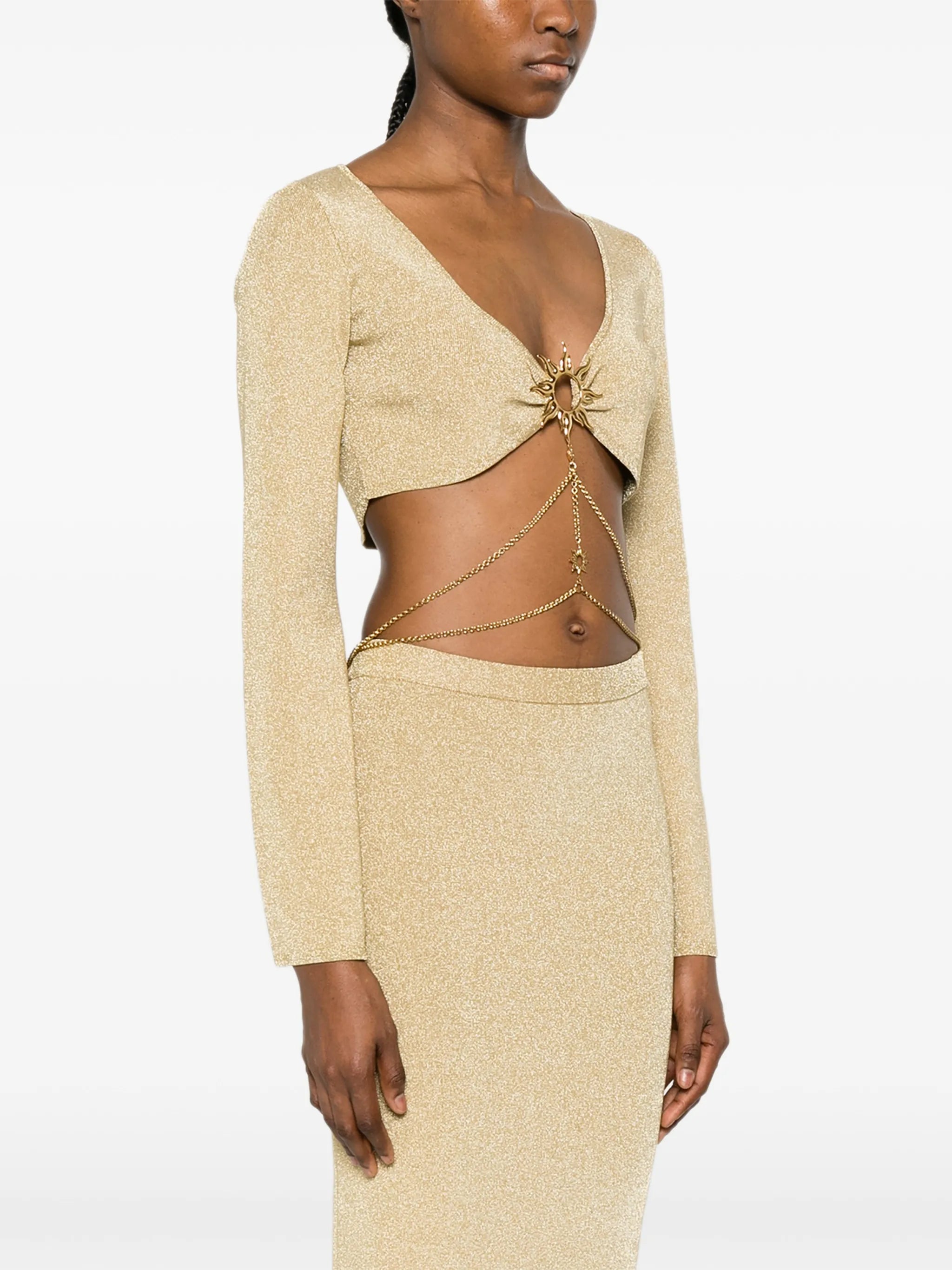 sun chain-embellished top
