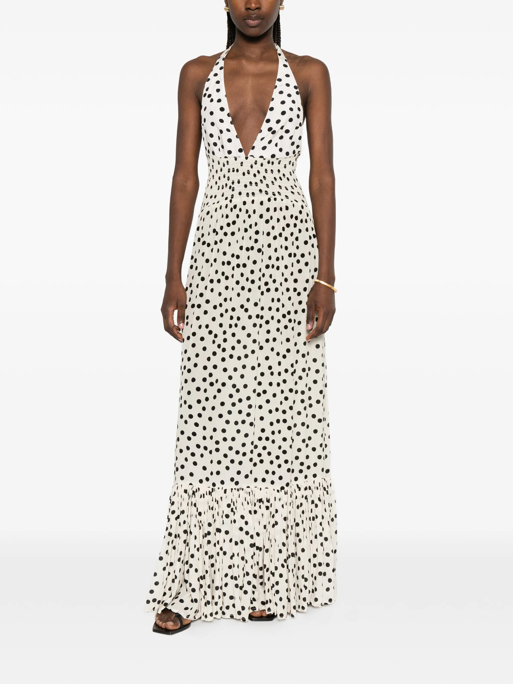 polka-dot maxi dress