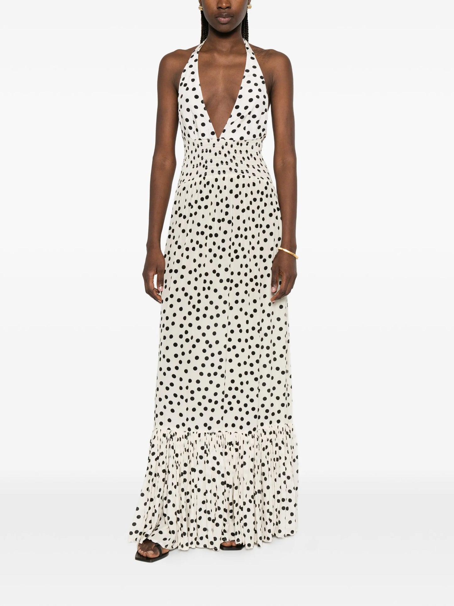 polka-dot maxi dress