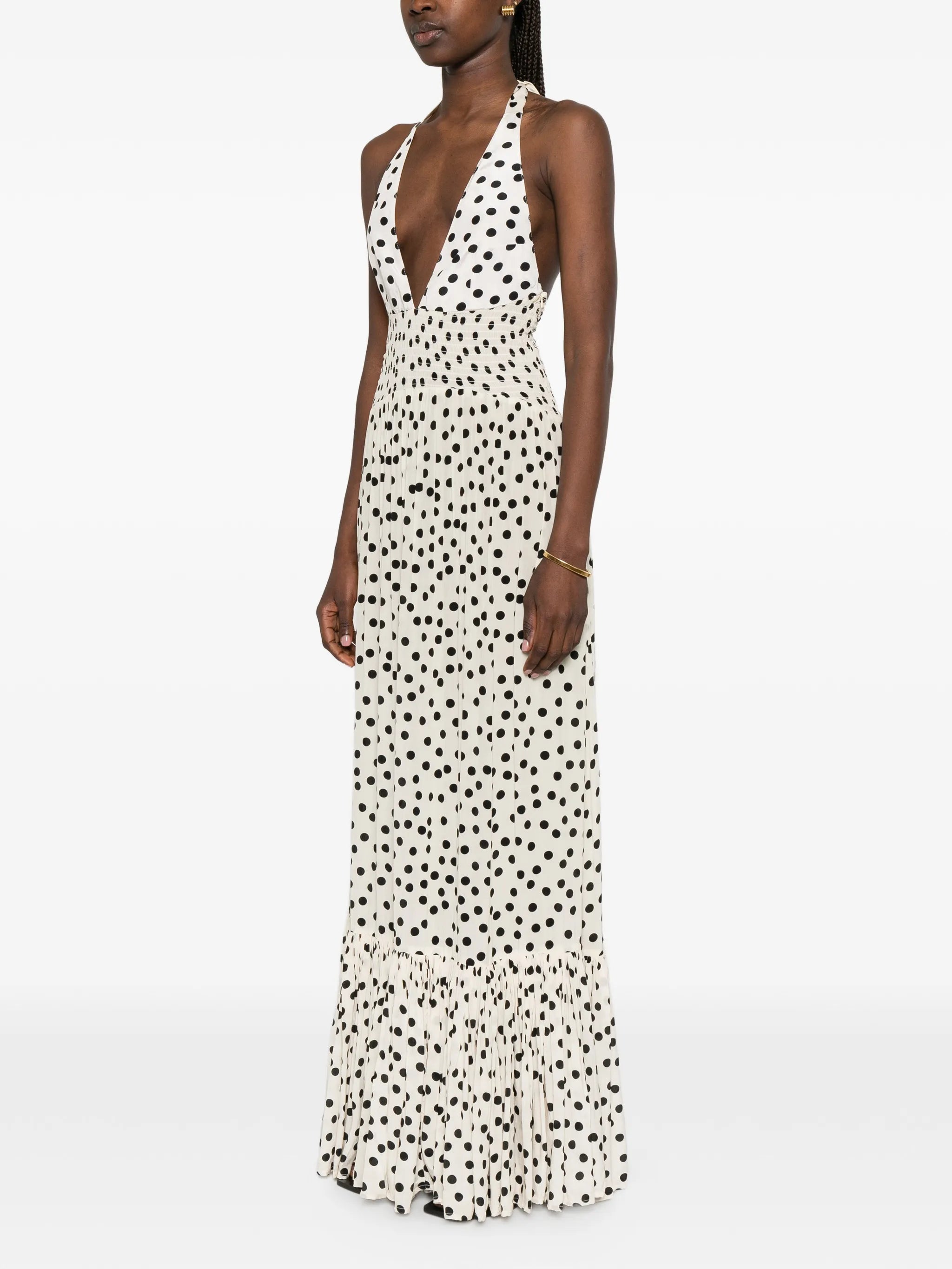 polka-dot maxi dress