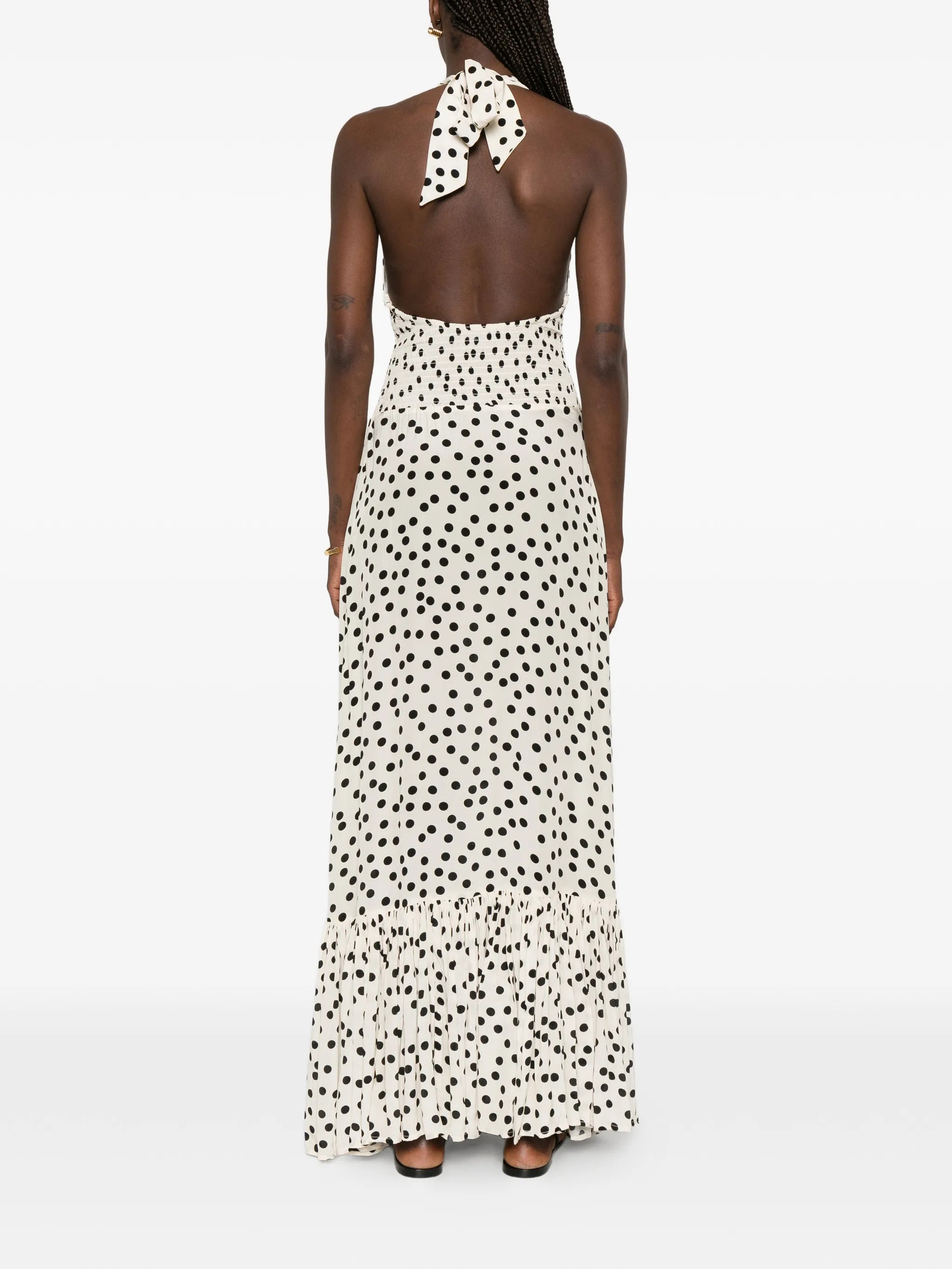 polka-dot maxi dress