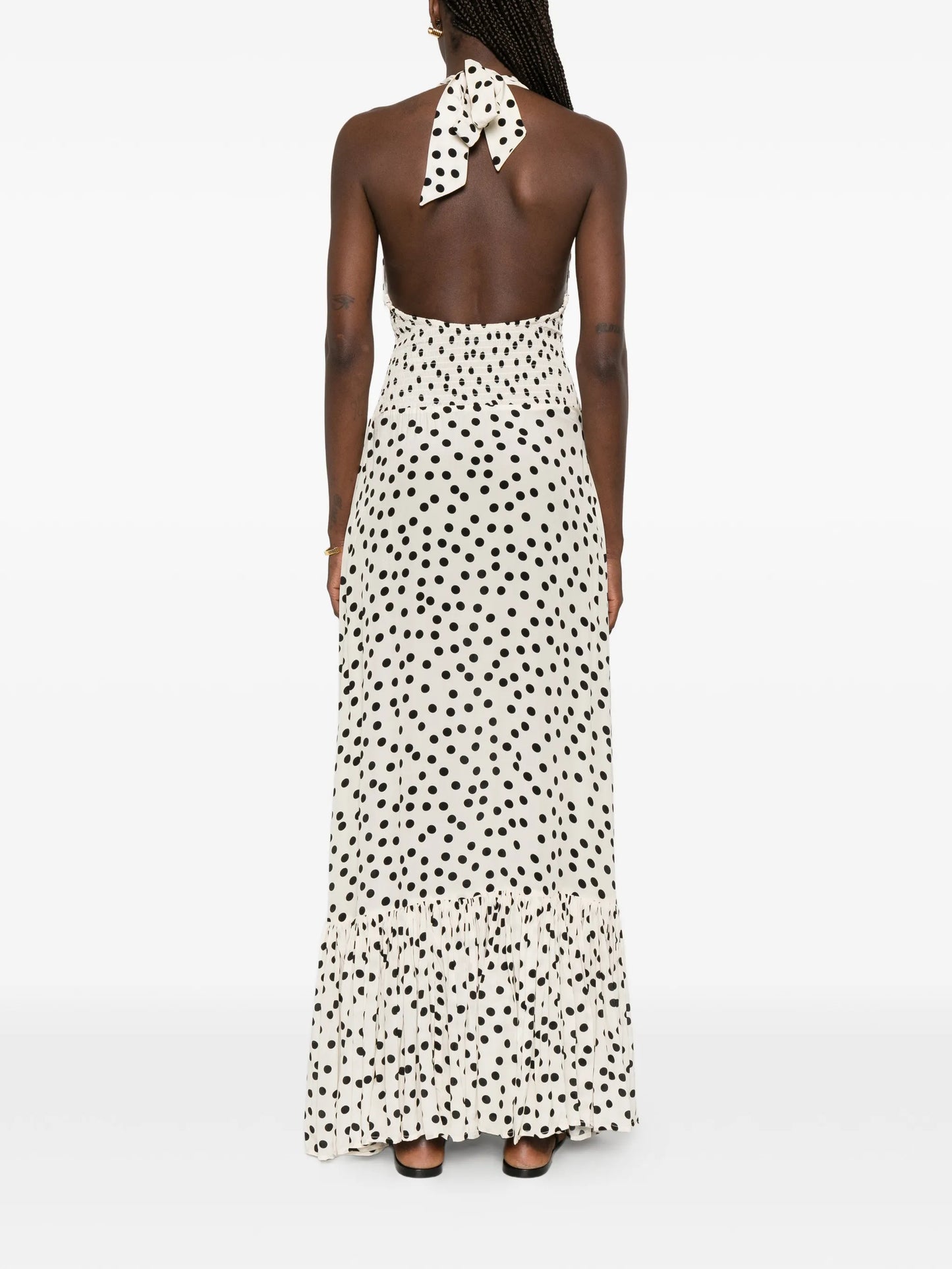 polka-dot maxi dress