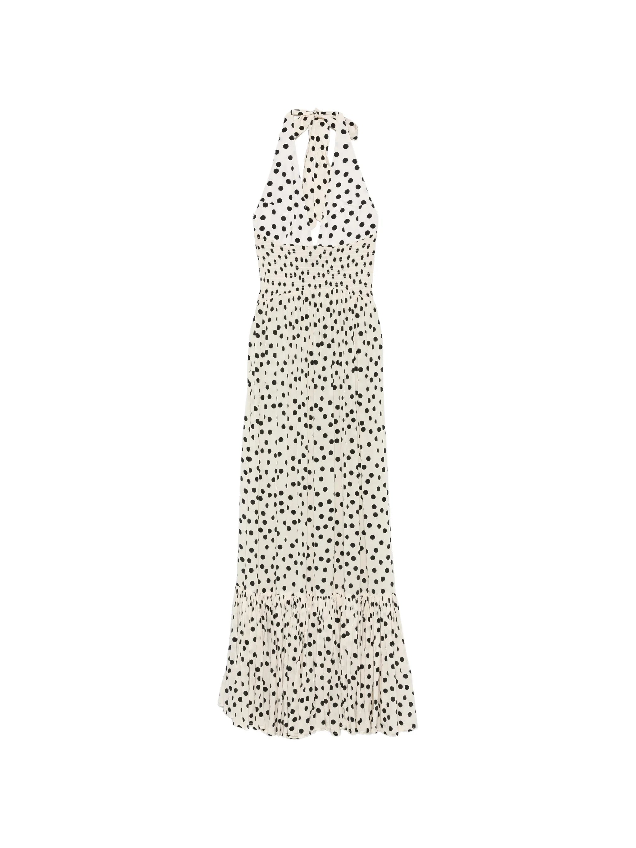 polka-dot maxi dress