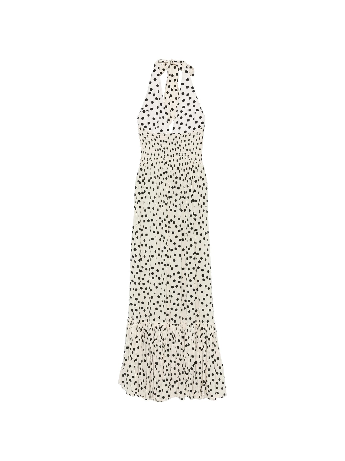 polka-dot maxi dress