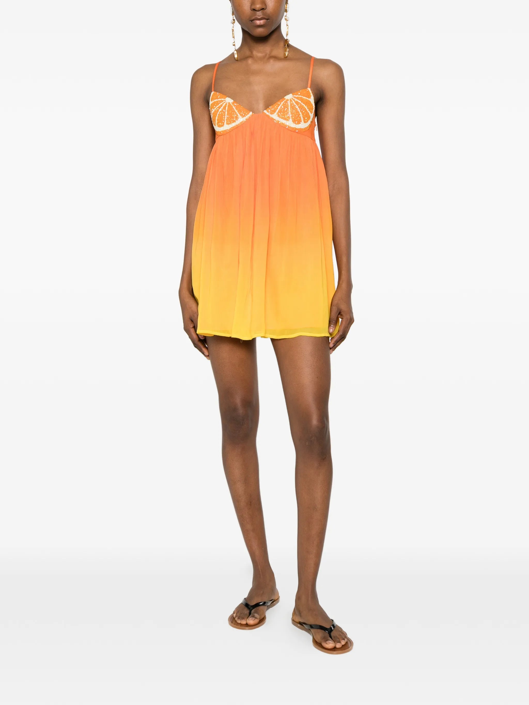 sequin-embellished ombre mini  dress
