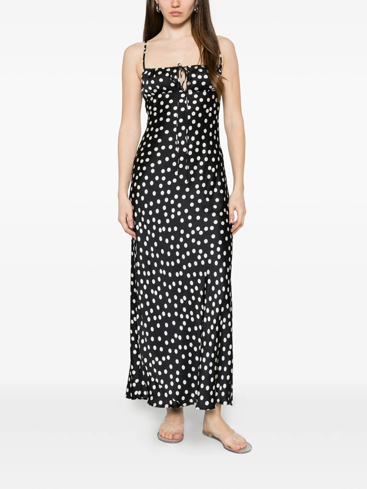 polka-dot slip dress