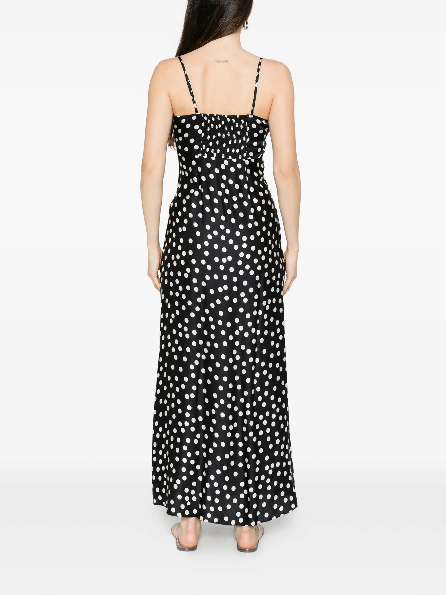polka-dot slip dress