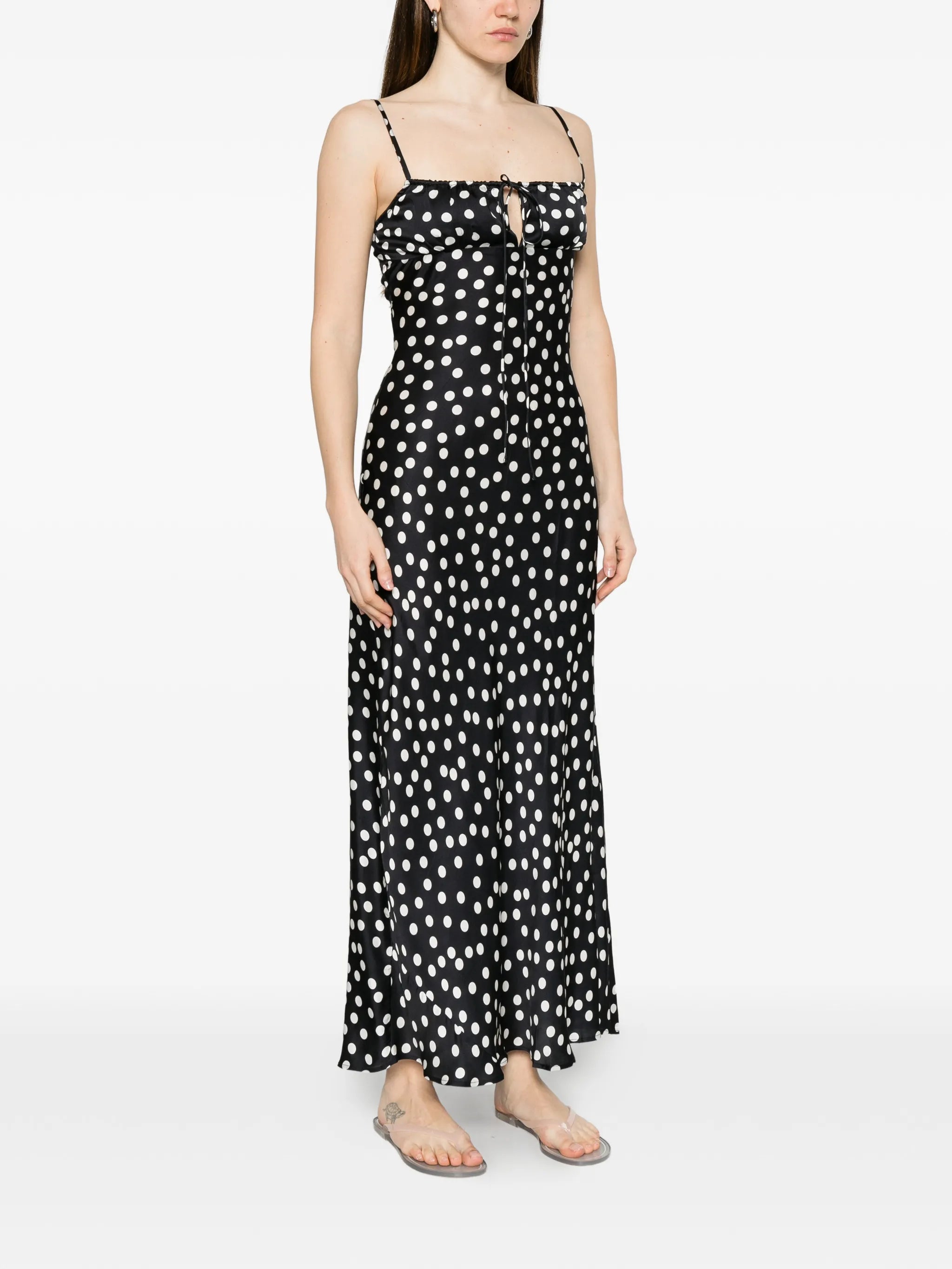 polka-dot slip dress