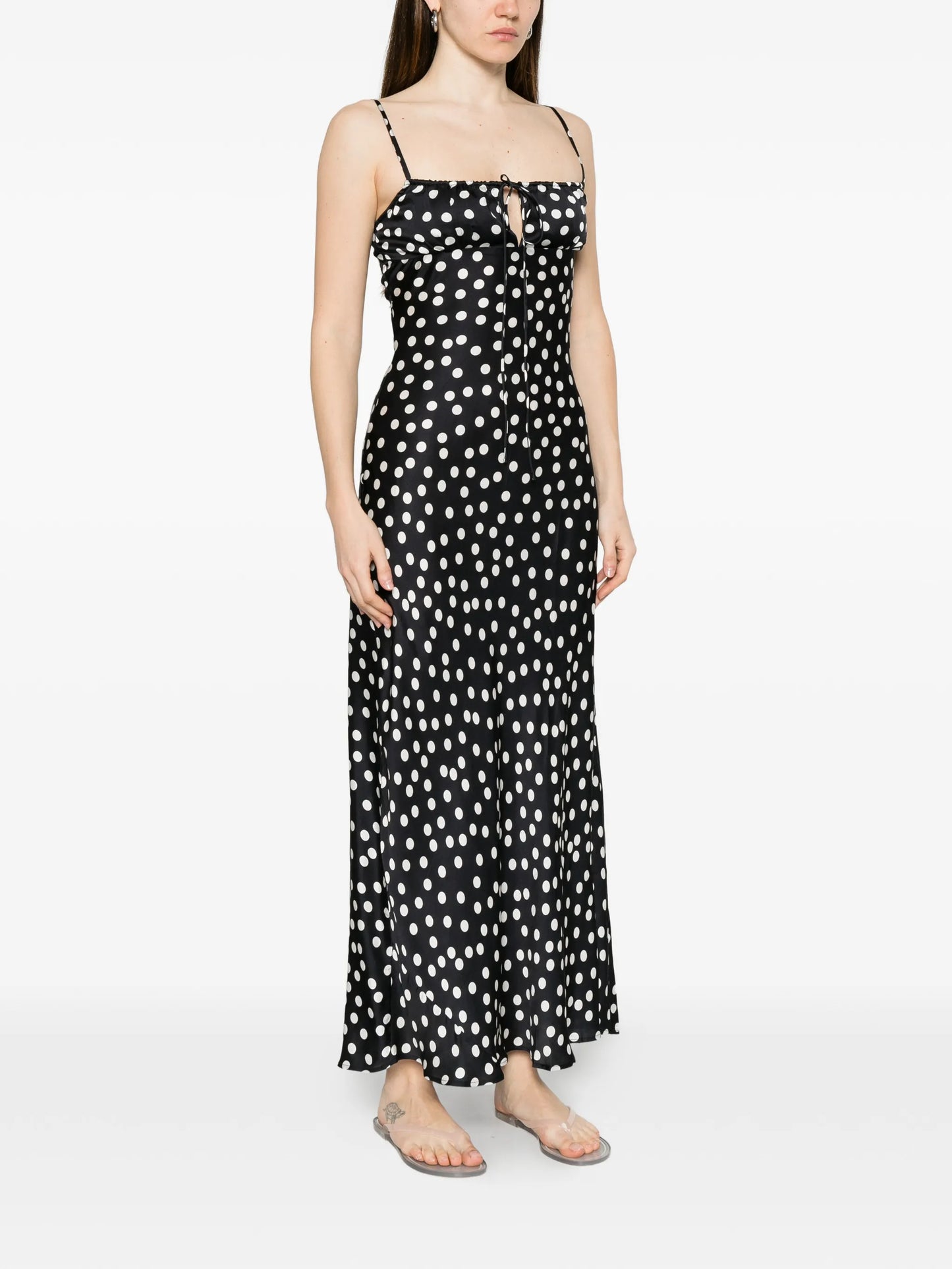 polka-dot slip dress