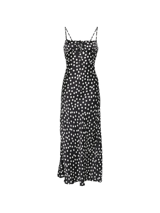 polka-dot slip dress