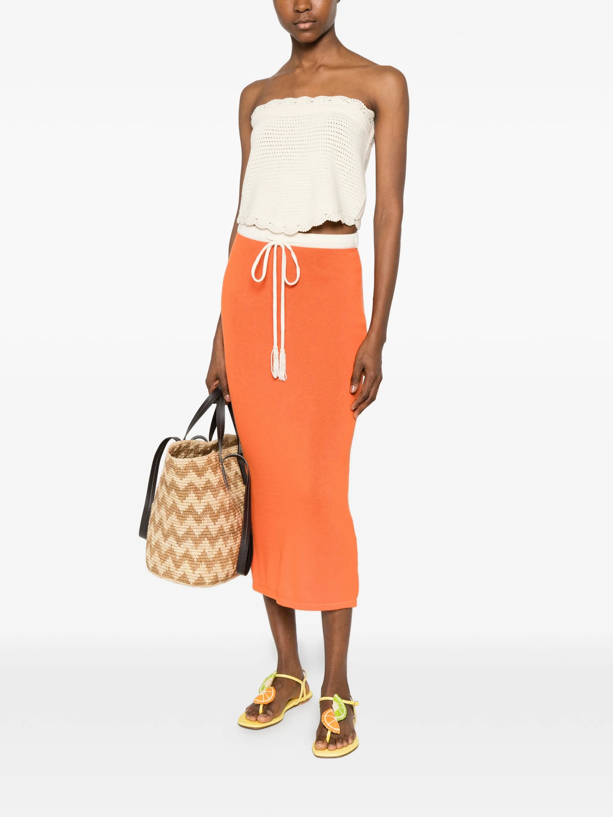 Noelle drawstring midi skirt