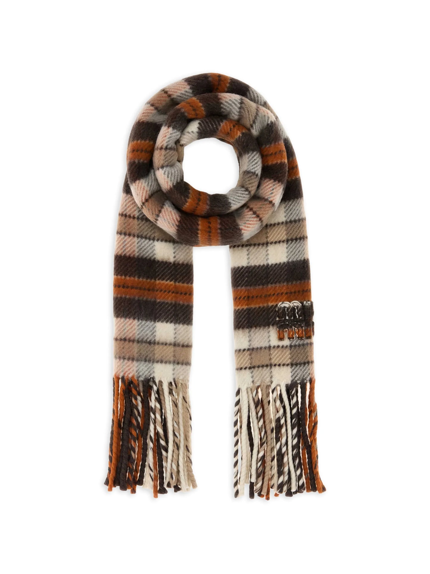fringed check scarf