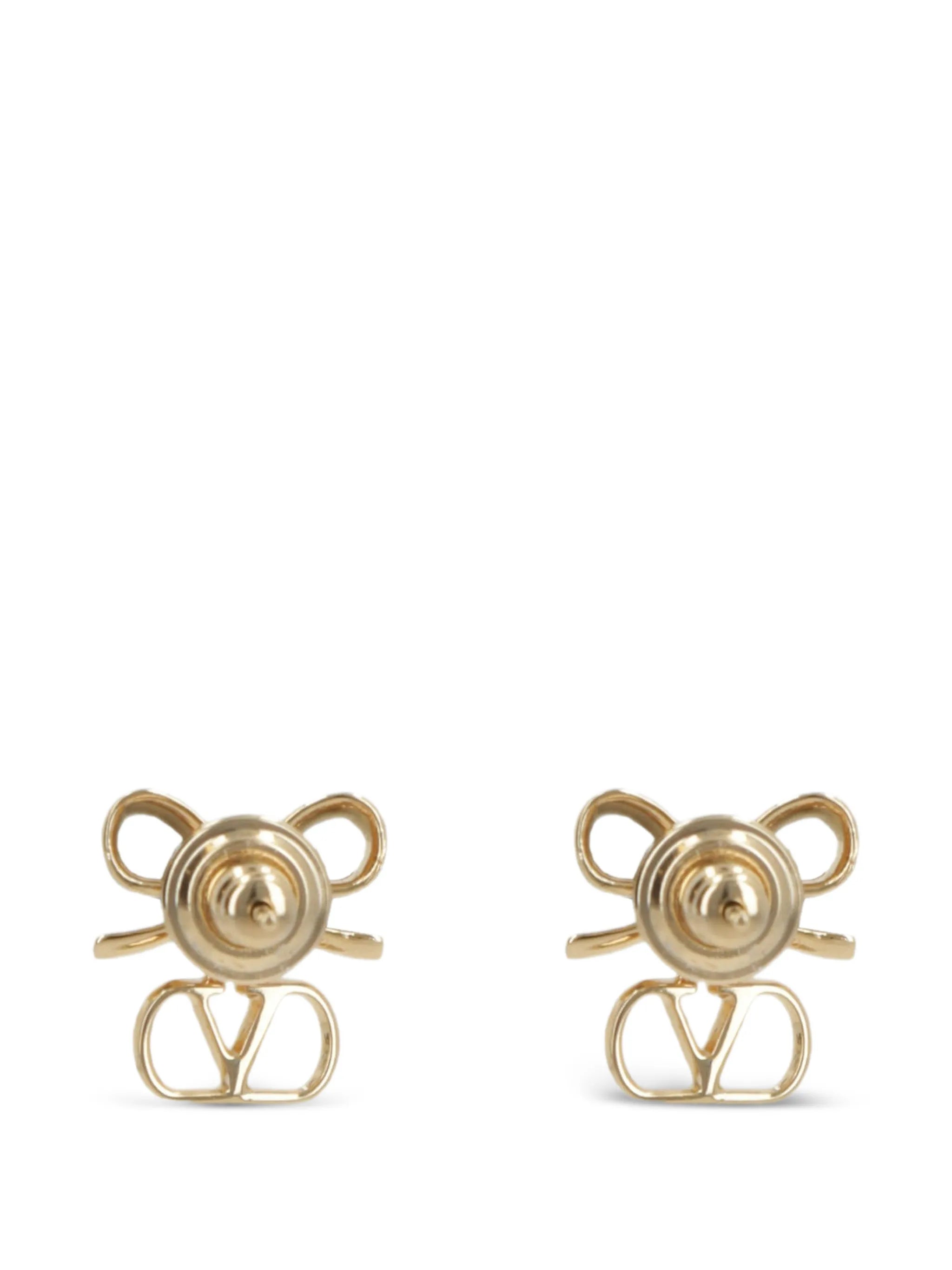logo signature bow earrings
