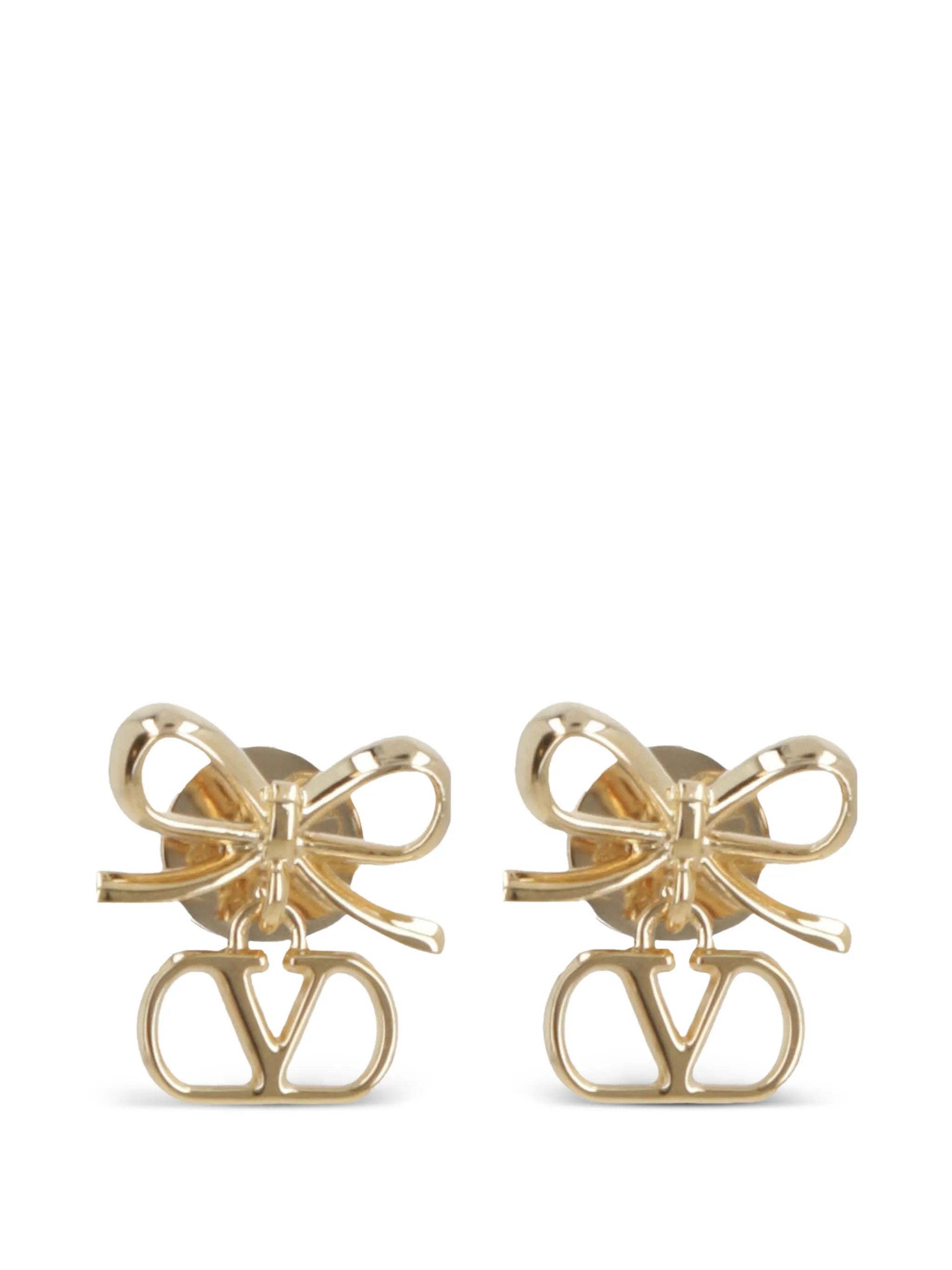 logo signature bow earrings