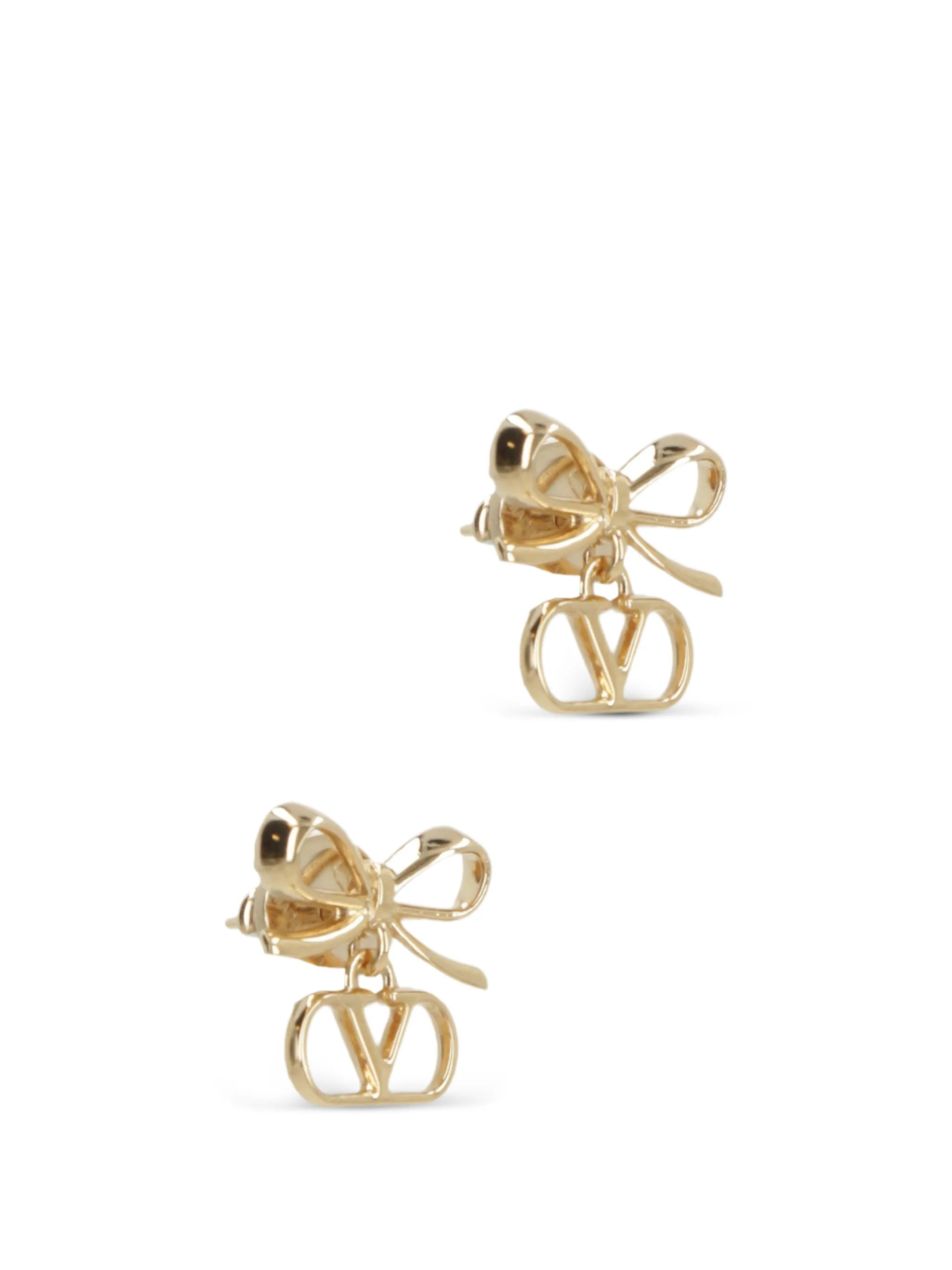 logo signature bow earrings