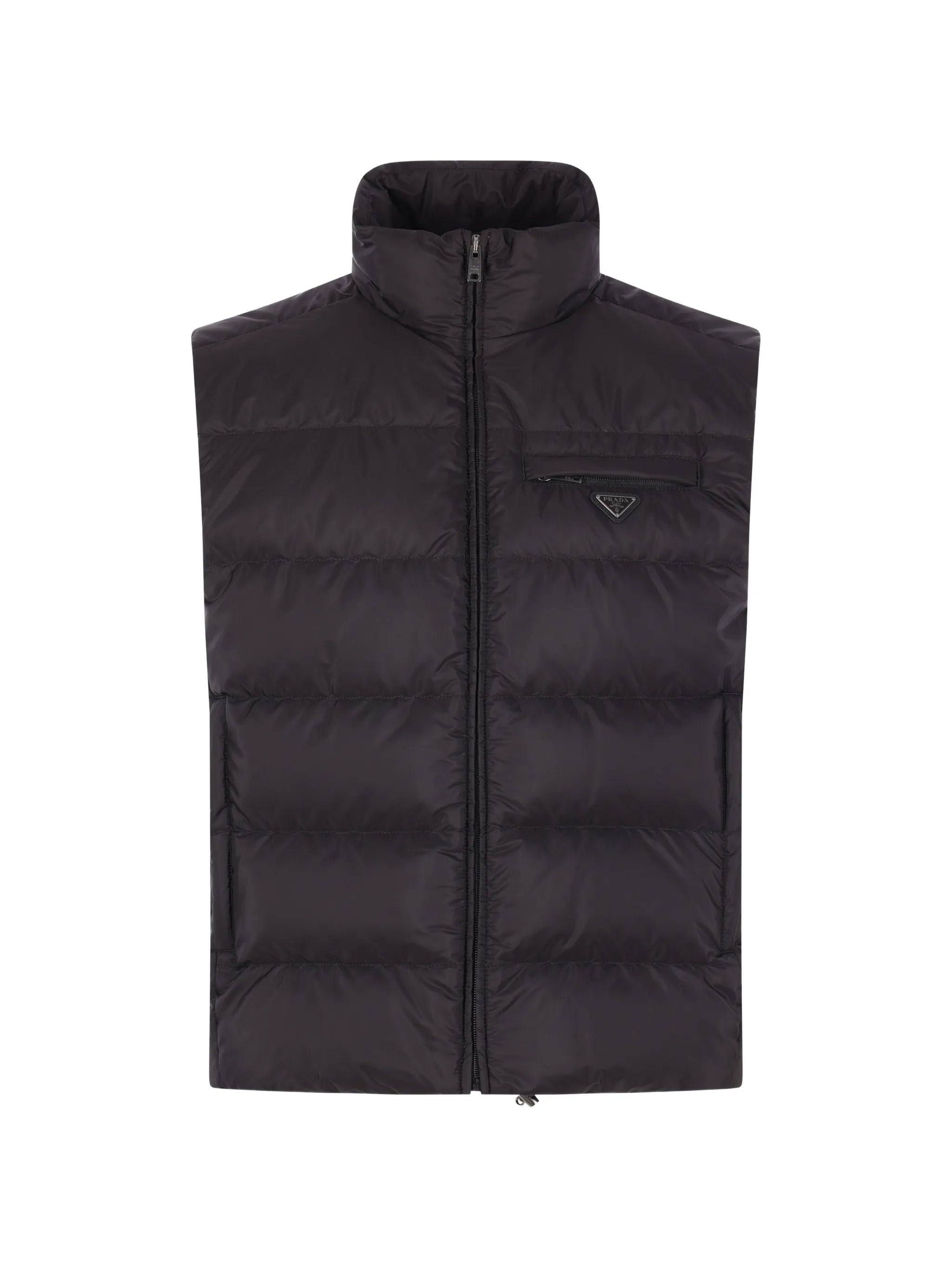 quilted logo-plaque gilet