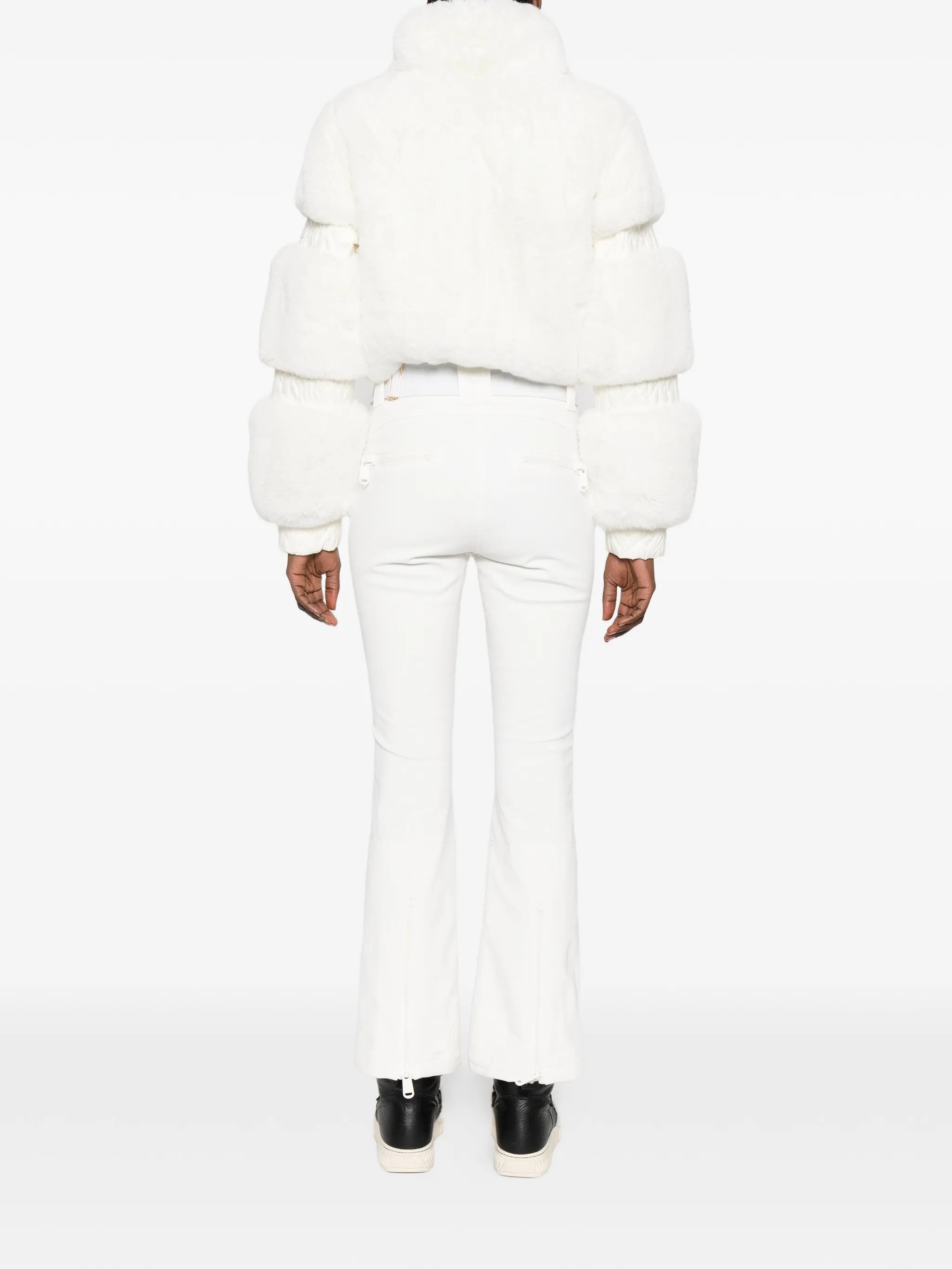 Lieke faux-fur belted ski suit