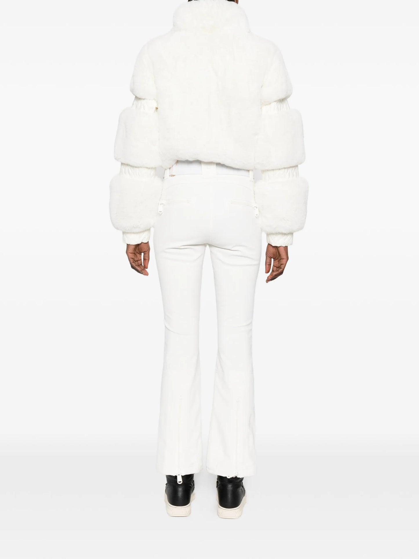 Lieke faux-fur belted ski suit