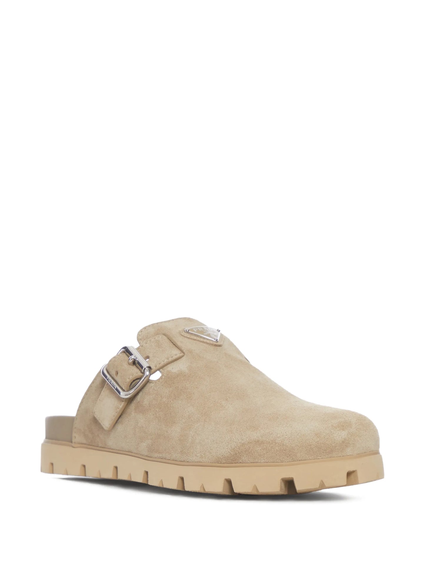 logo buckle suede mules