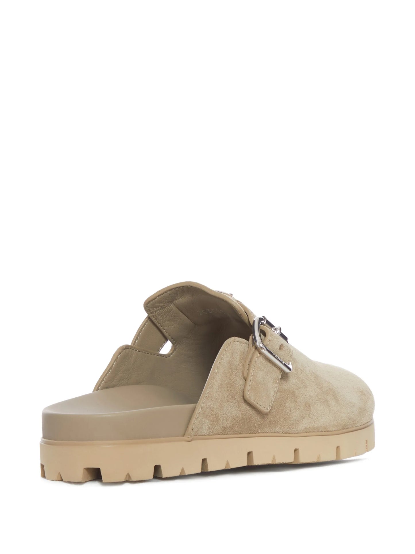 logo buckle suede mules