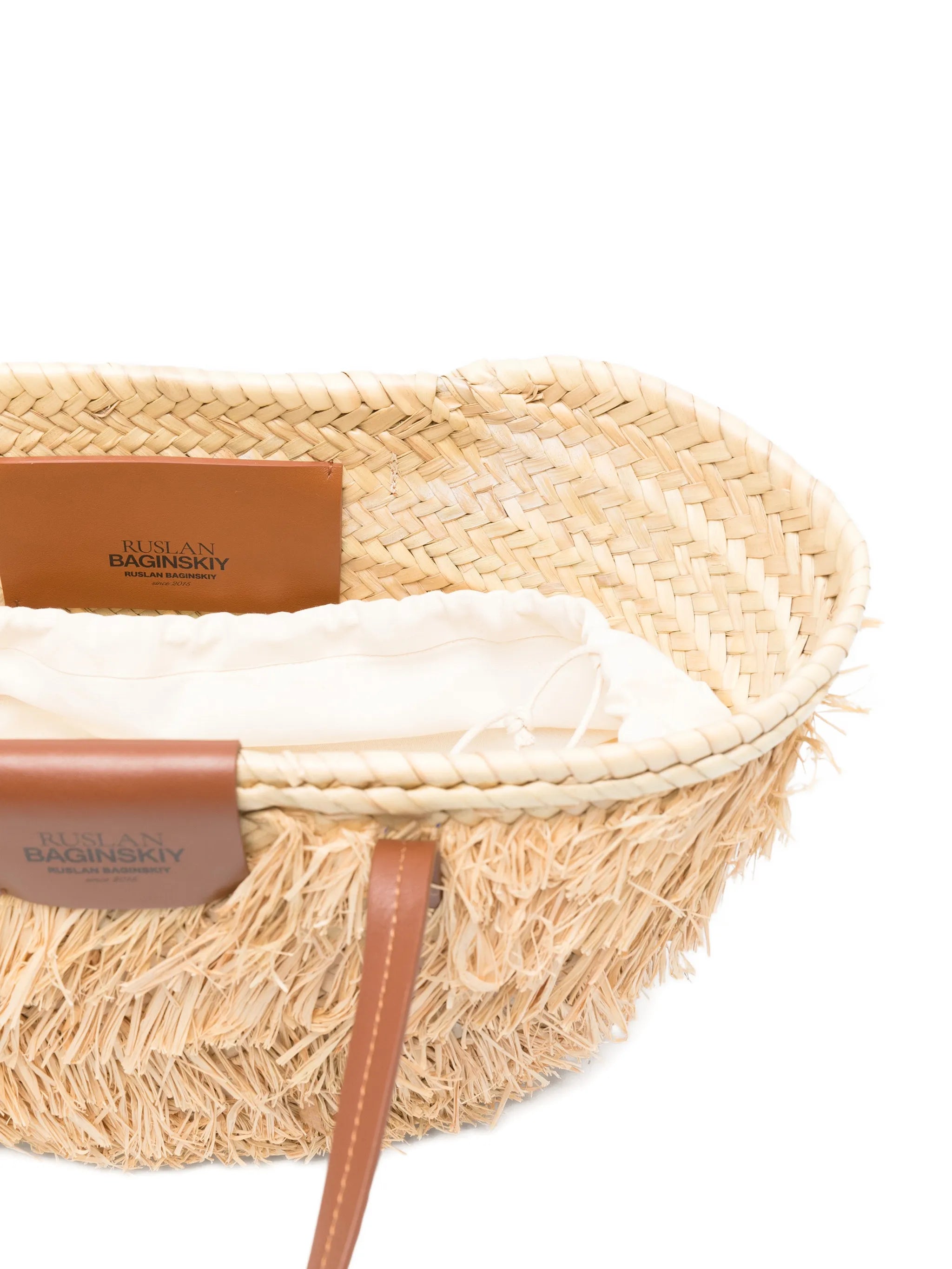 fringed top-handle tote bag