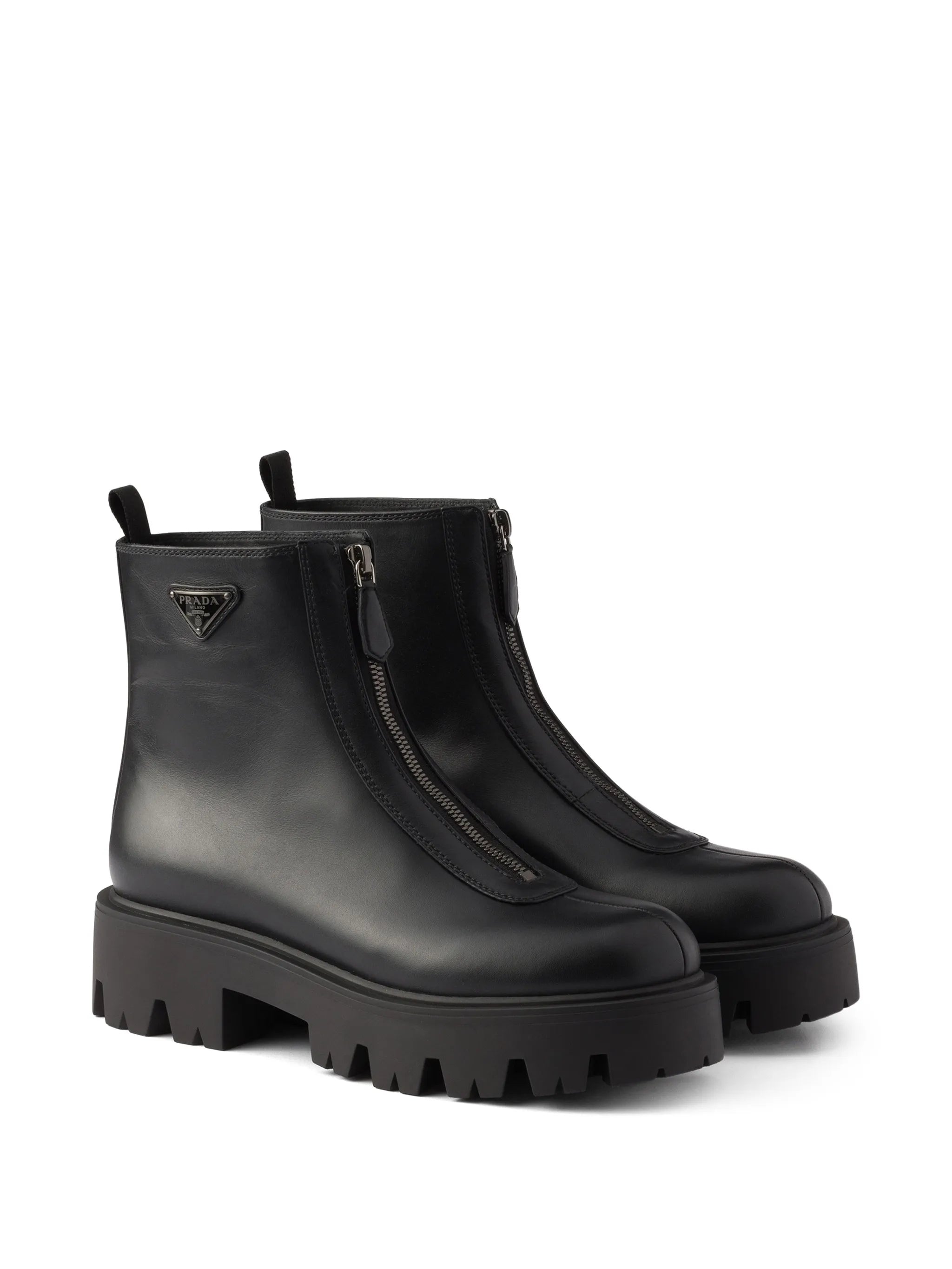 leather zipper booties