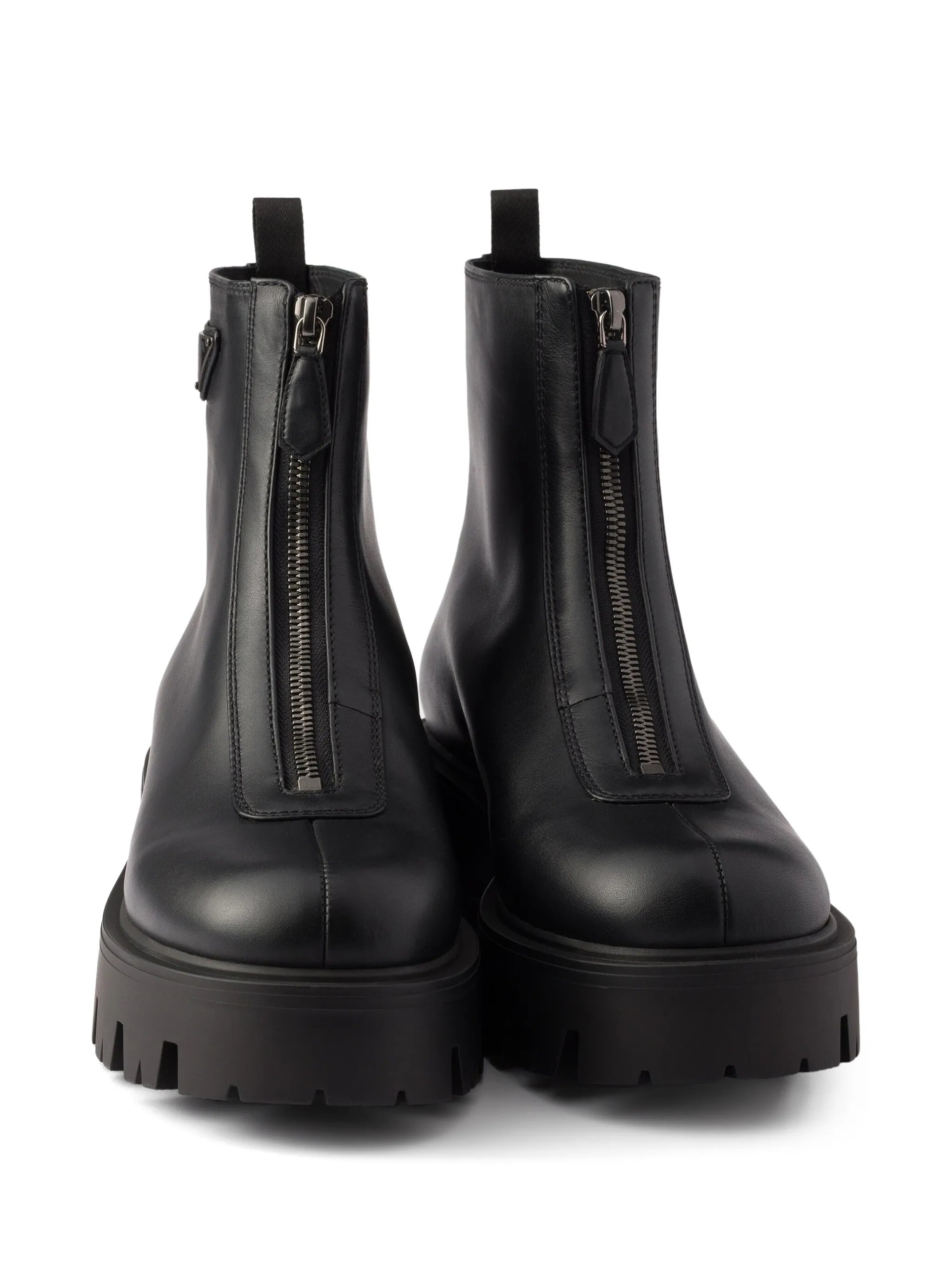 leather zipper booties