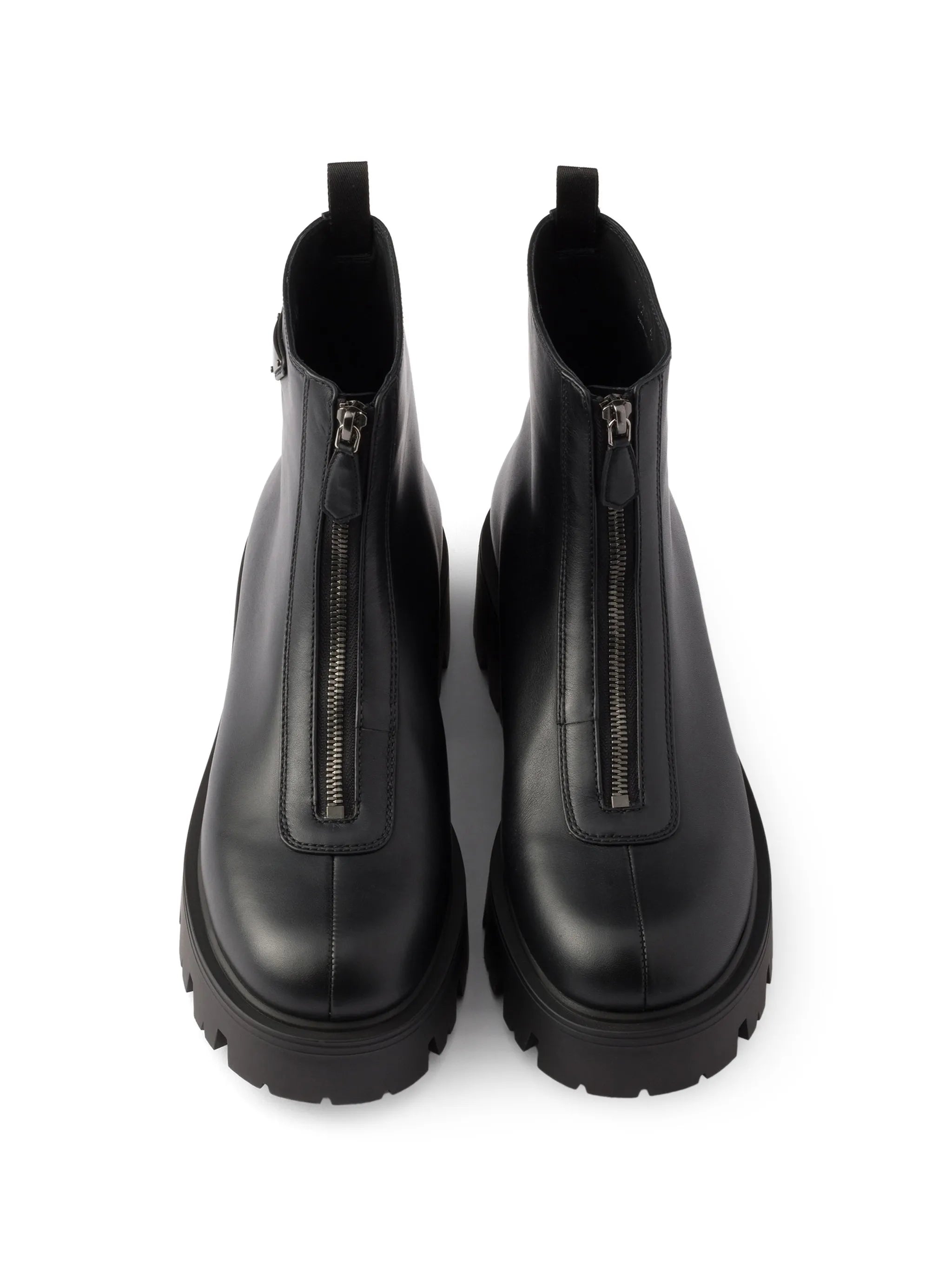 leather zipper booties