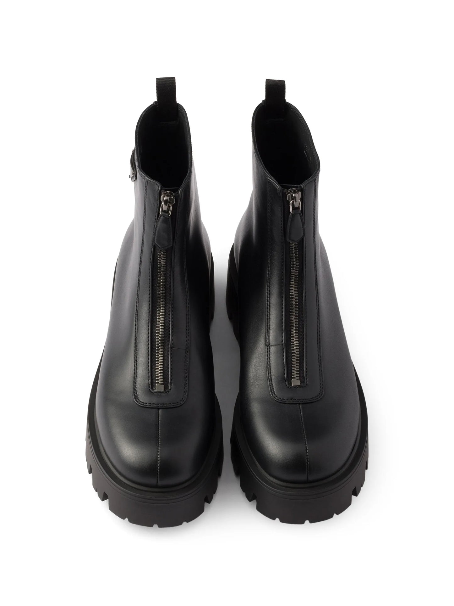 leather zipper booties