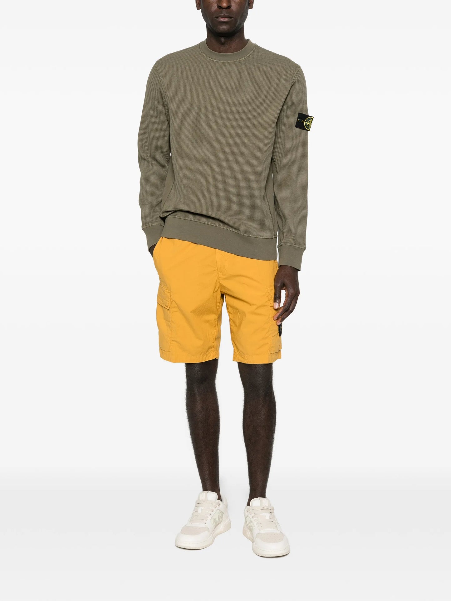 waffle-knit patch sweatshirt