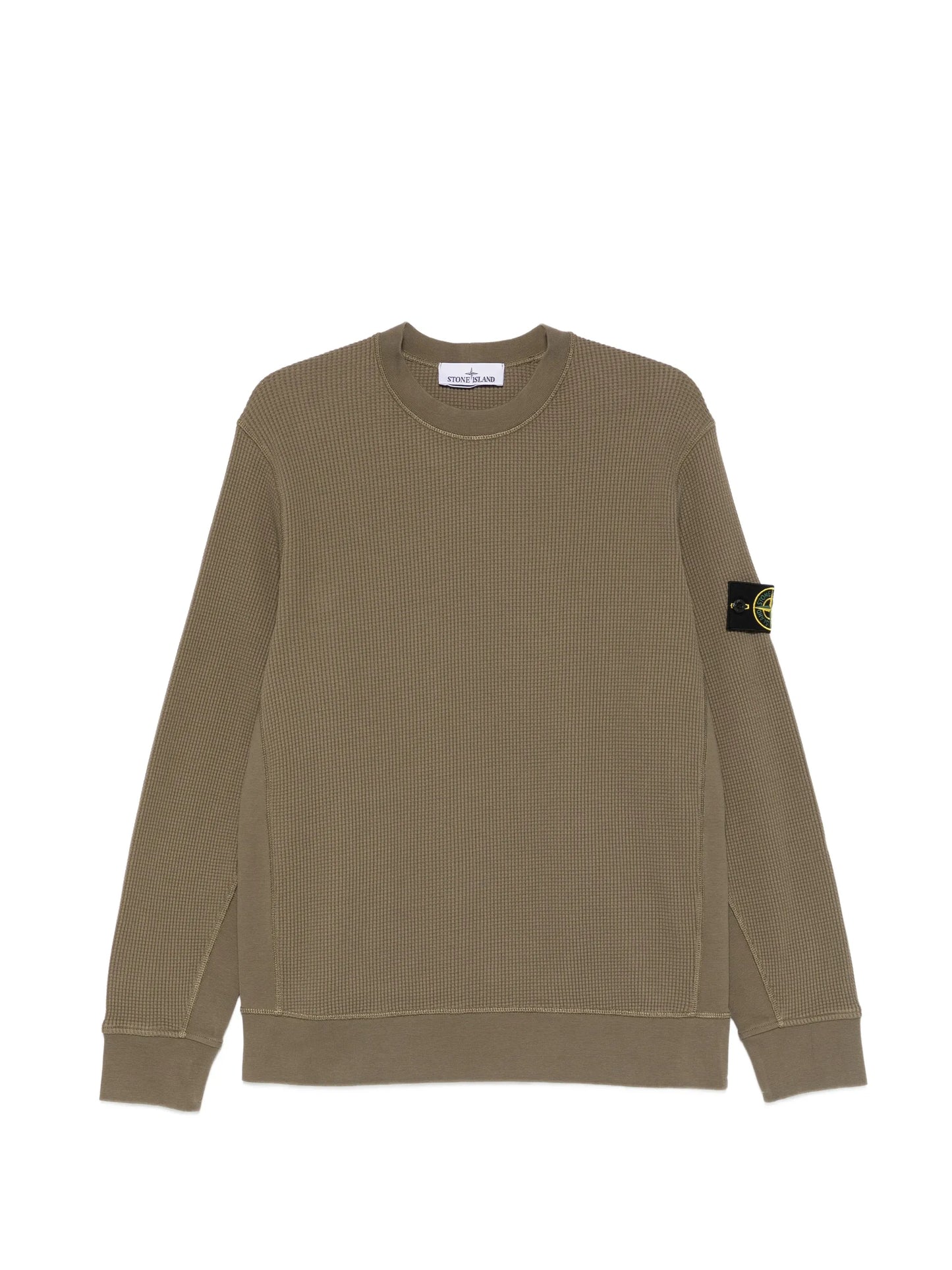 waffle-knit patch sweatshirt