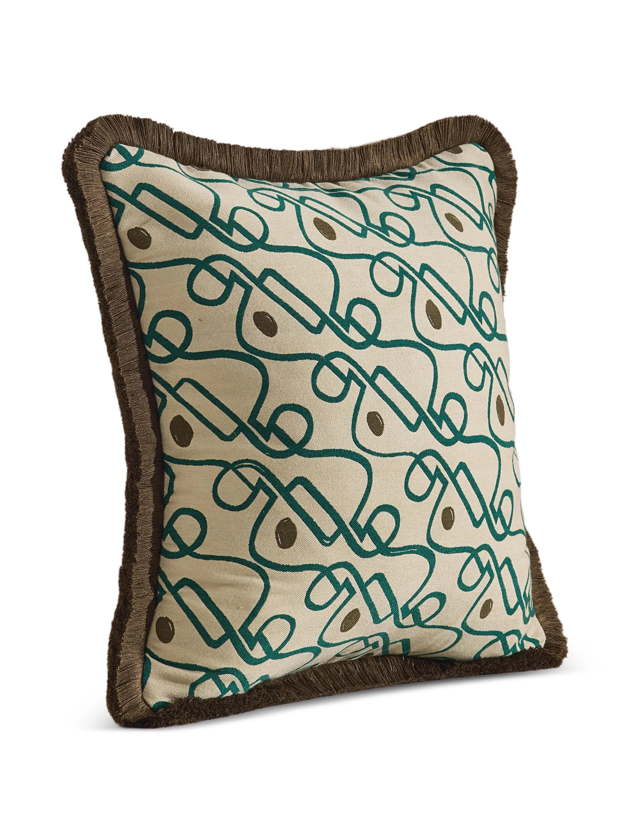 Tilney patterned fringed cushion