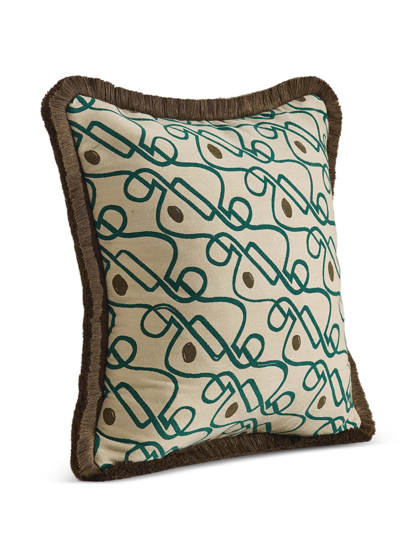 Tilney patterned fringed cushion