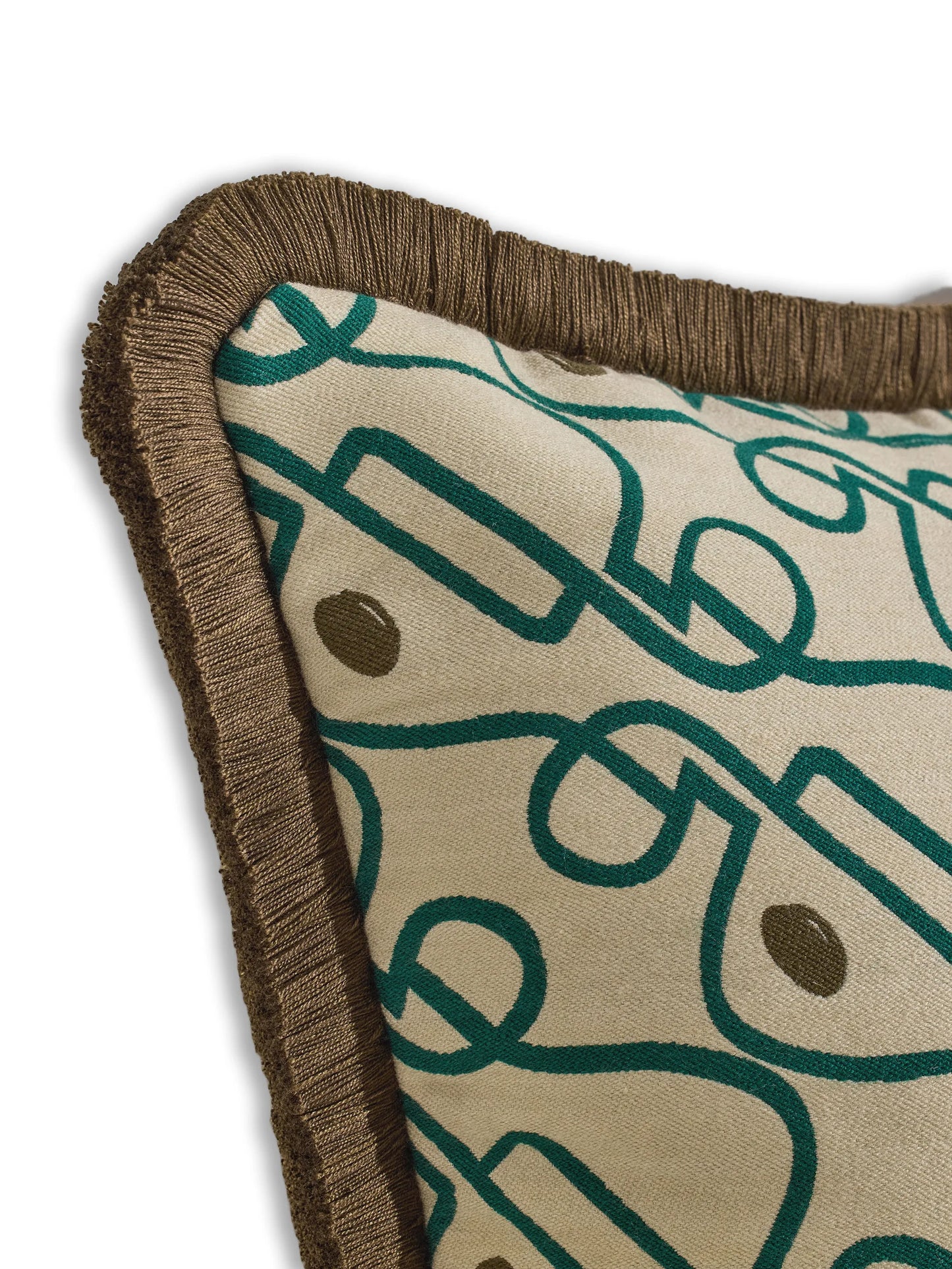 Tilney patterned fringed cushion