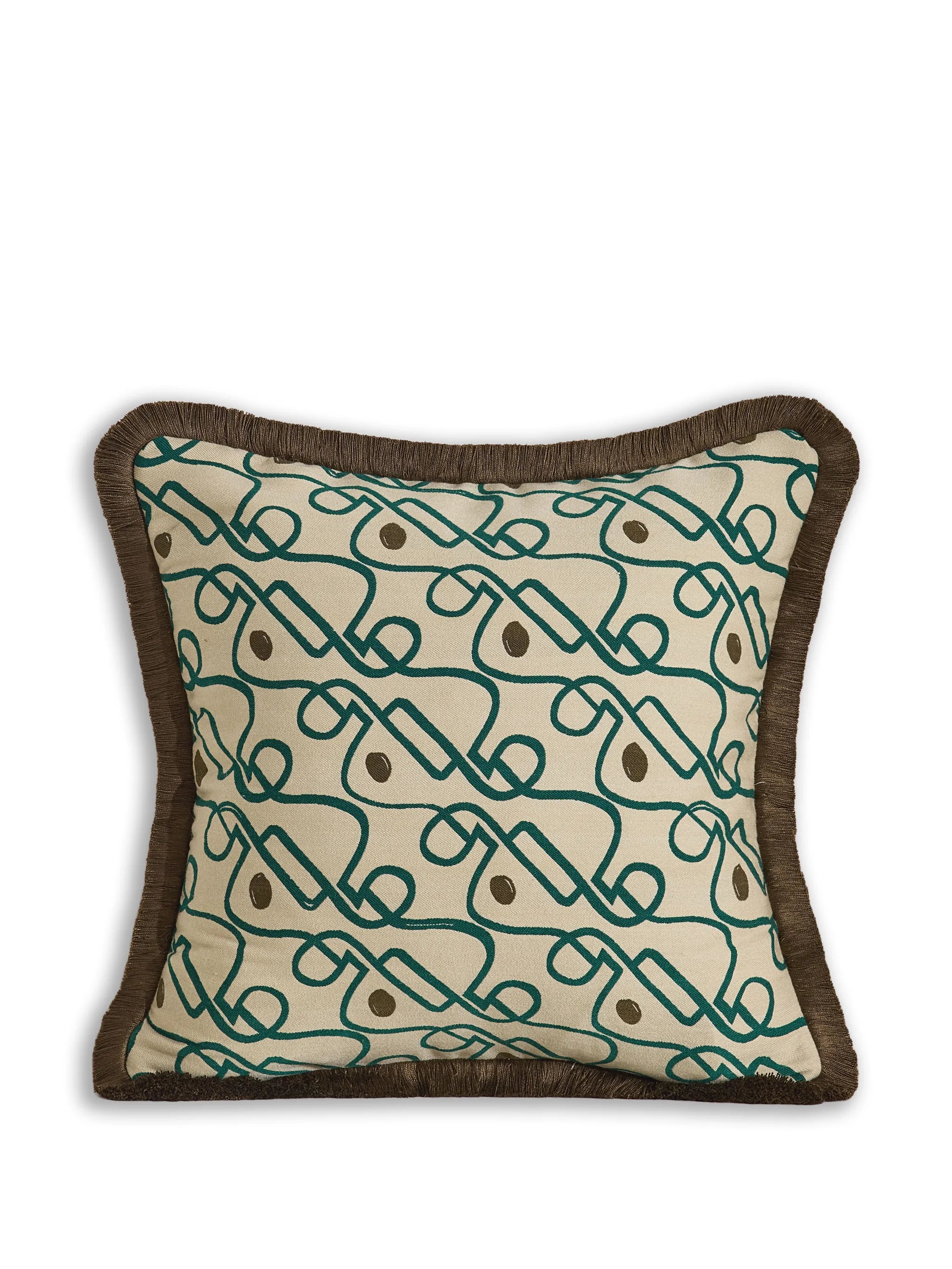 Tilney patterned fringed cushion