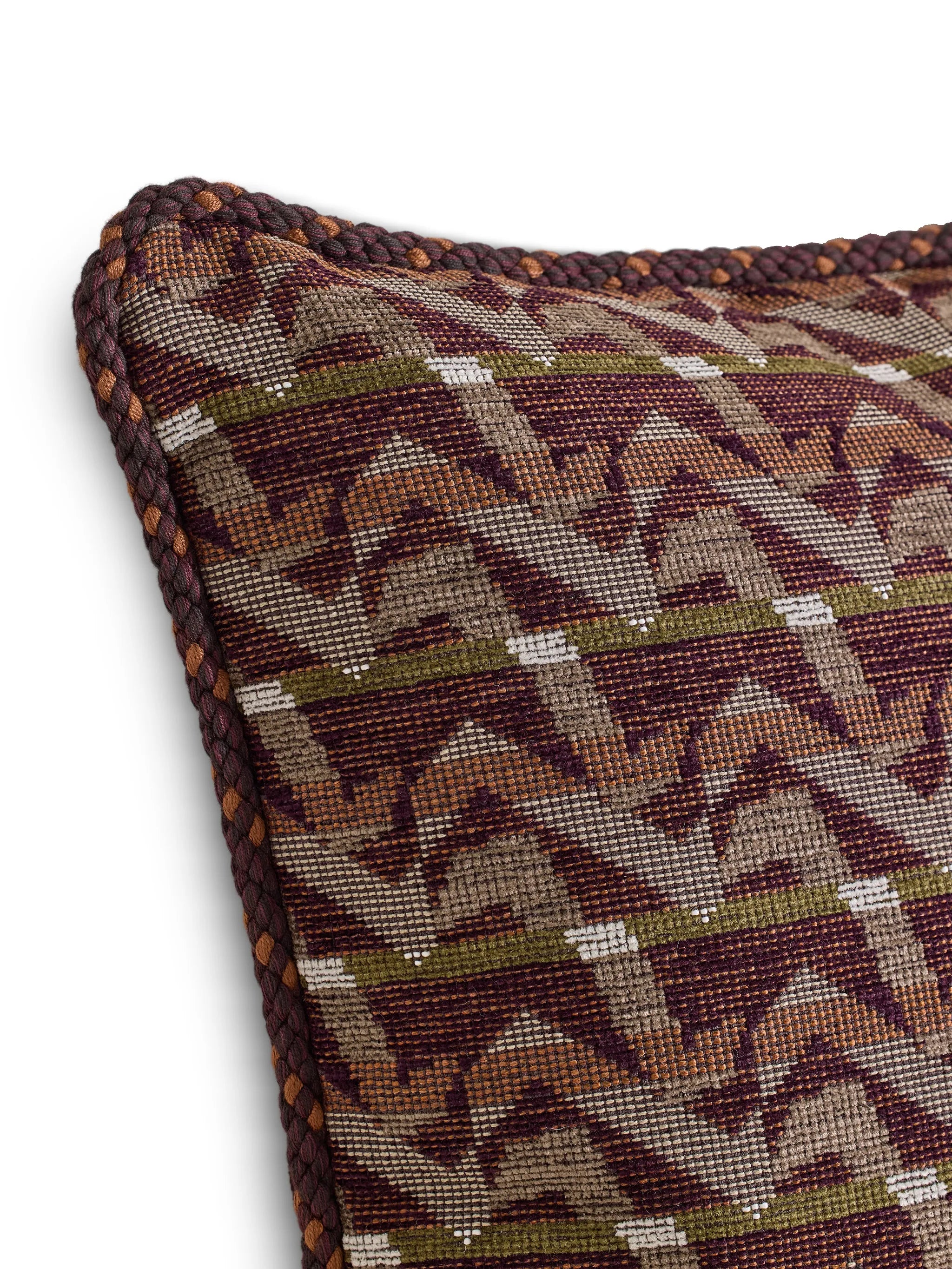 Fulton patterned rope-trim cushion