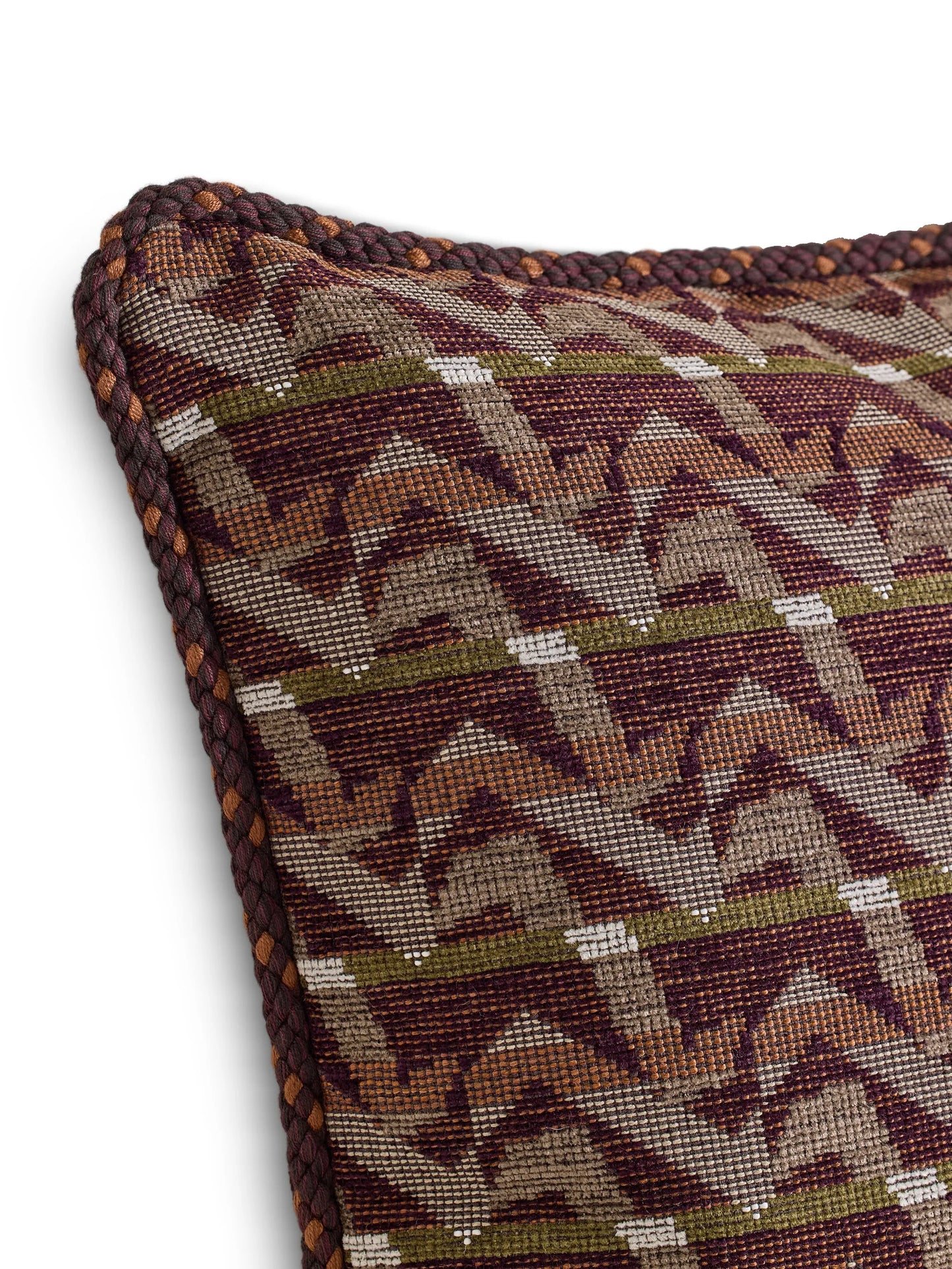 Fulton patterned rope-trim cushion