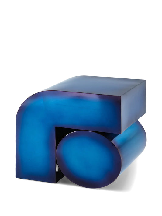 metallic geometric side table