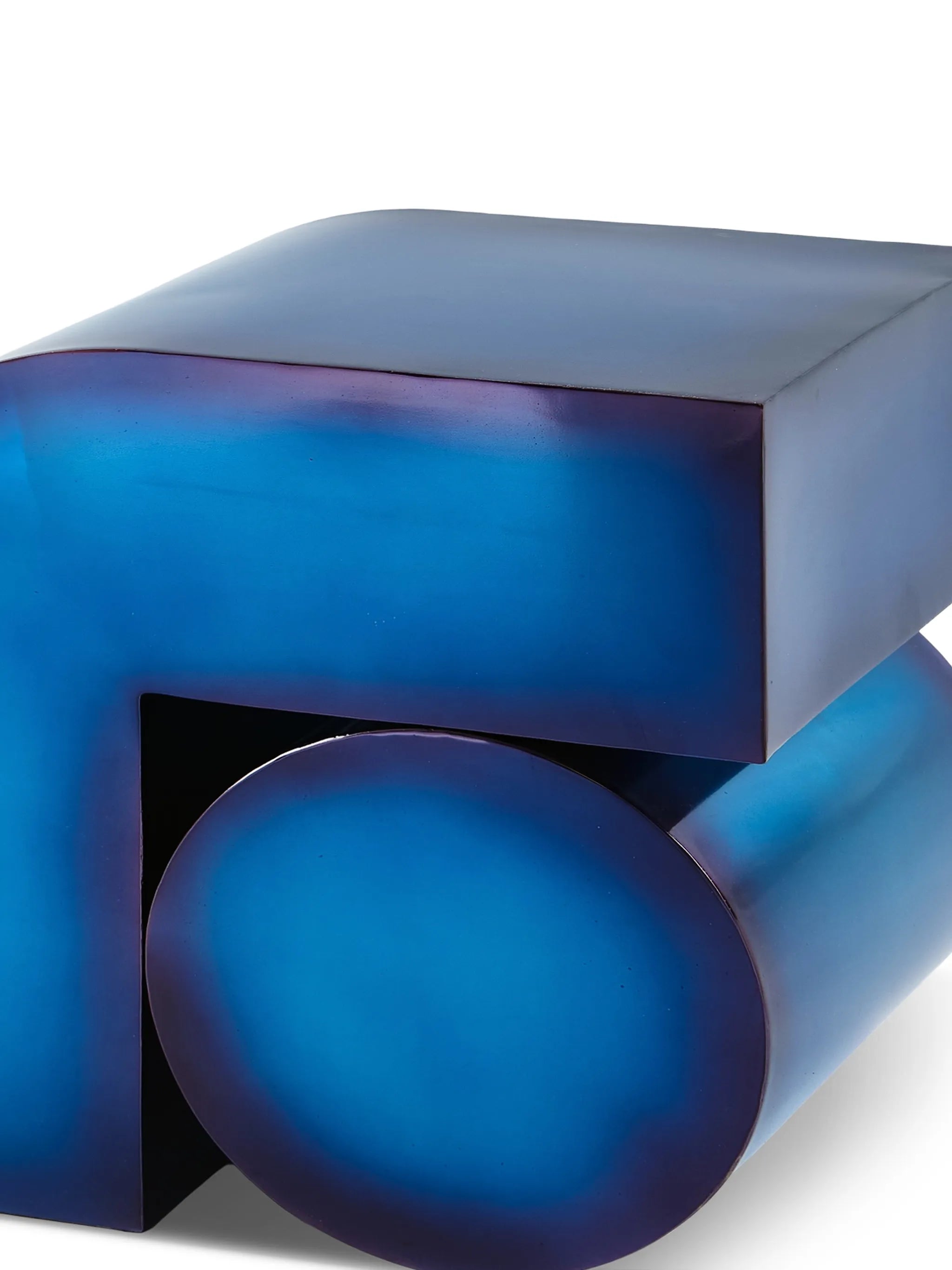 metallic geometric side table