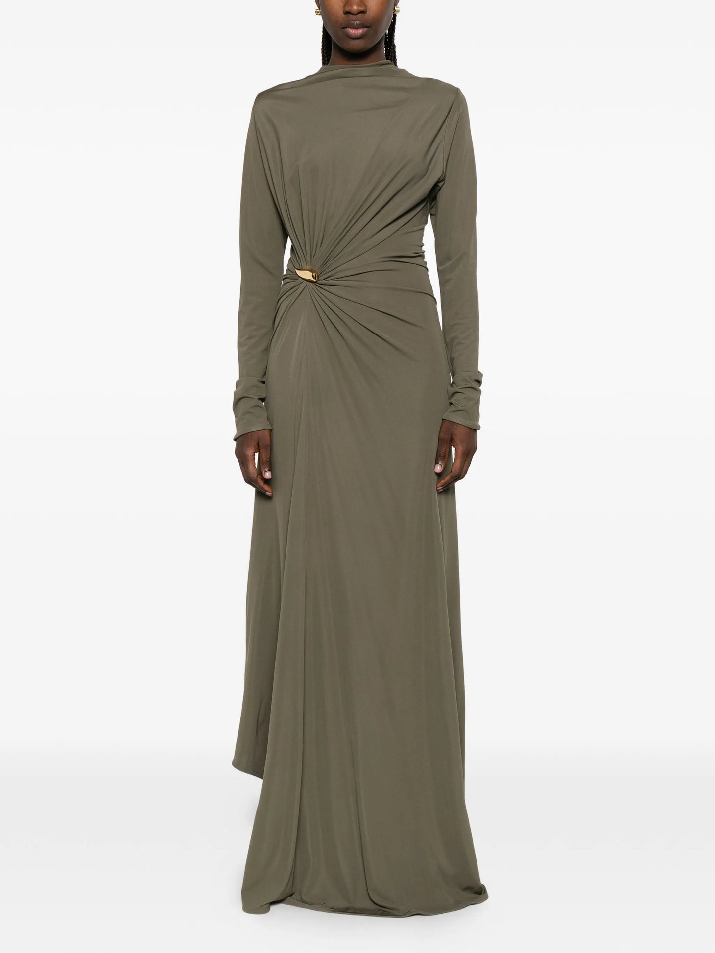 gathered asymmetric dress