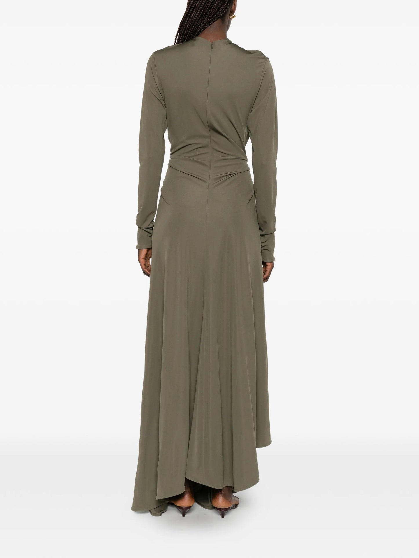 gathered asymmetric dress