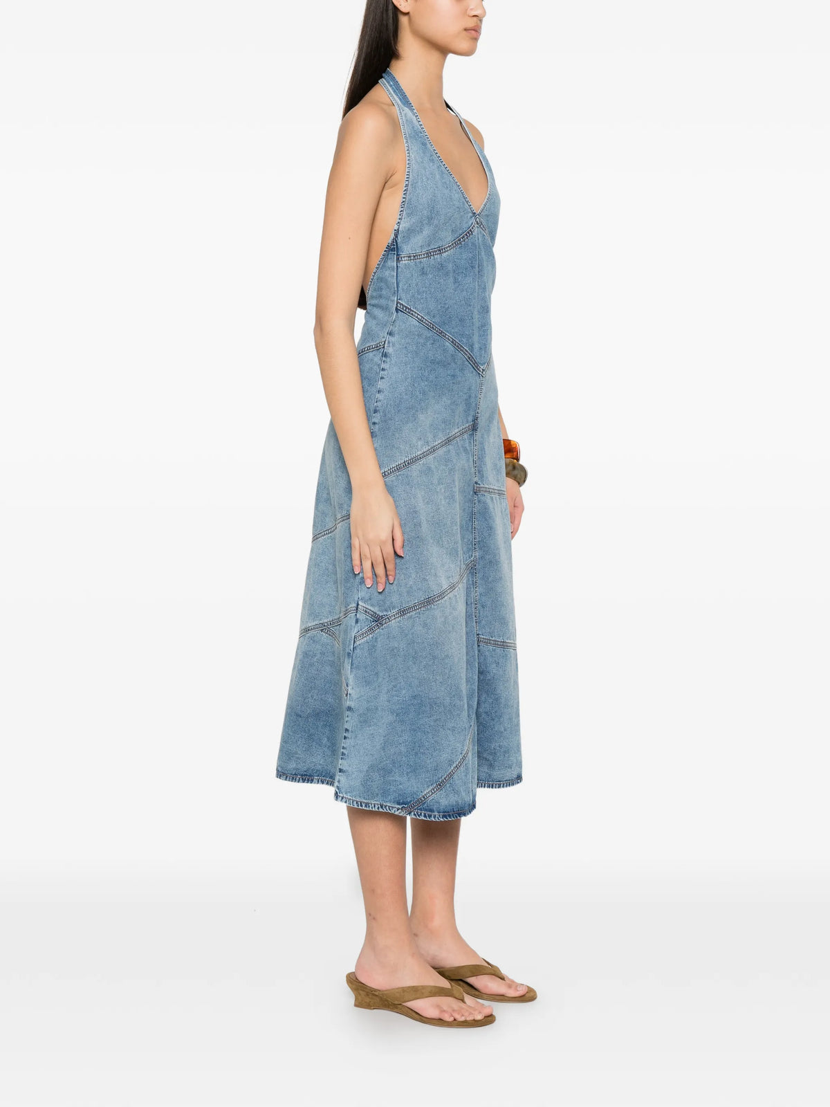 Delphi pieced halter dress in meadow