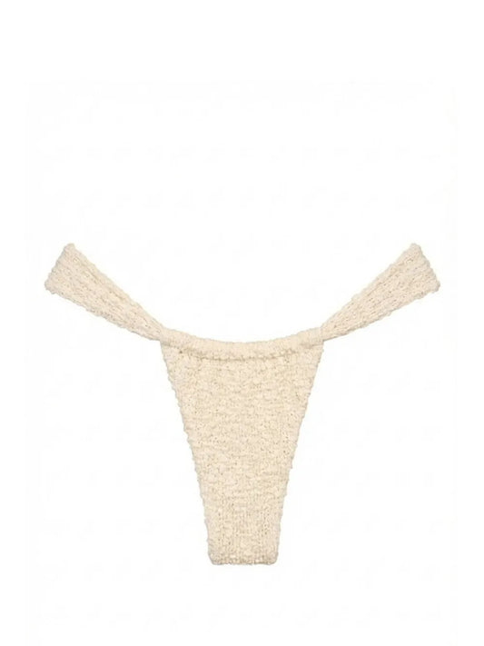textured gathered bikini bottoms