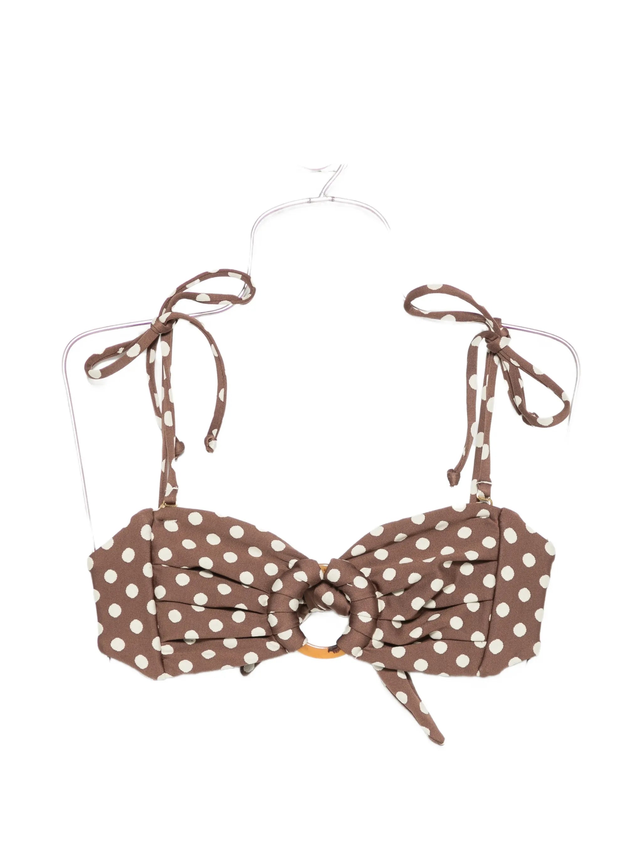 Vivian Tori polka-dot bandeau bikini top