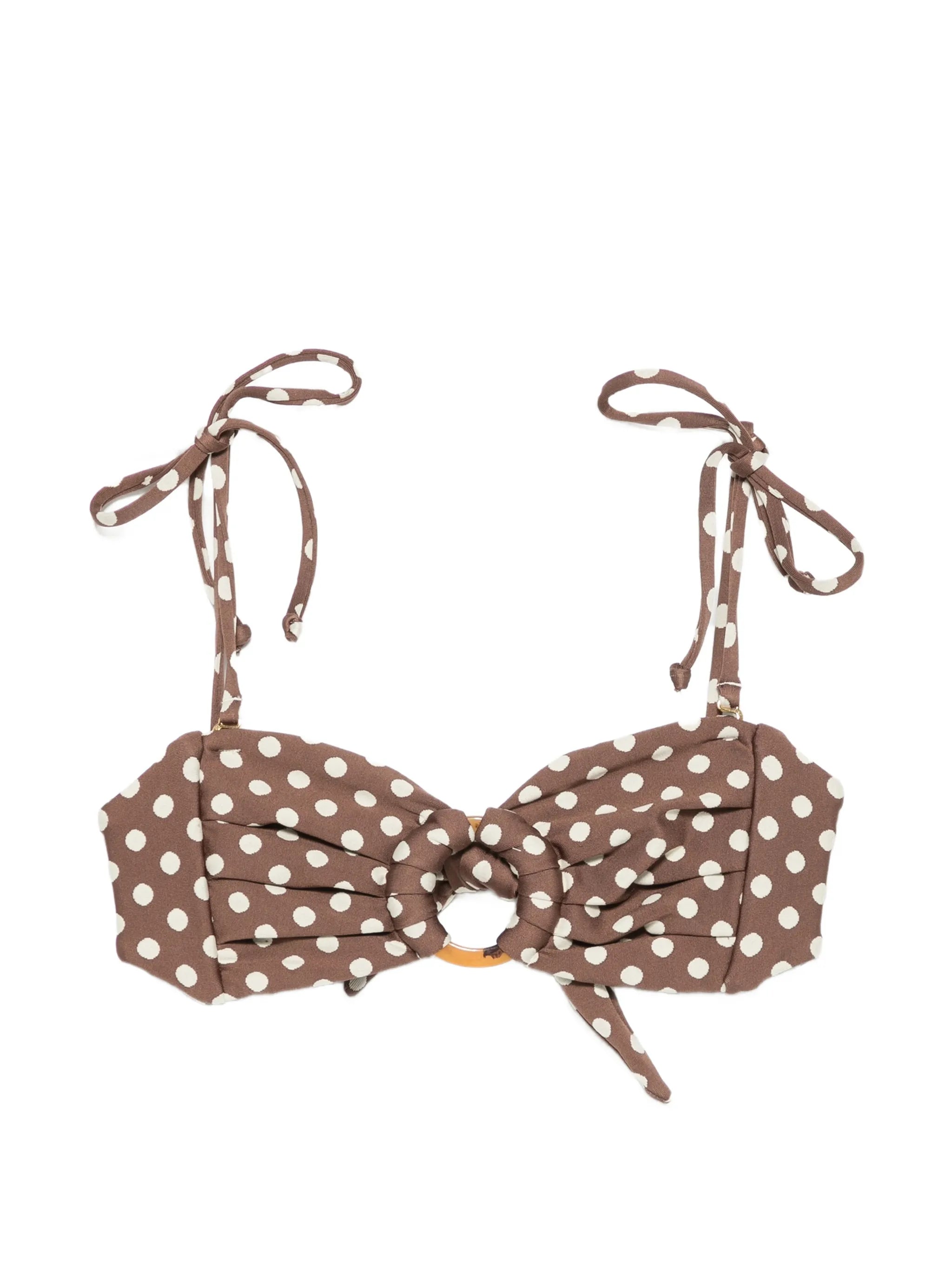 Vivian Tori polka-dot bandeau bikini top