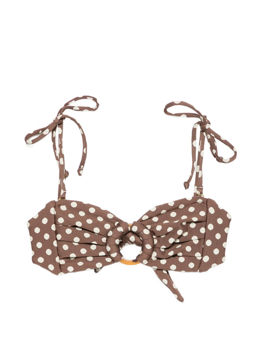 Vivian Tori polka-dot bandeau bikini top