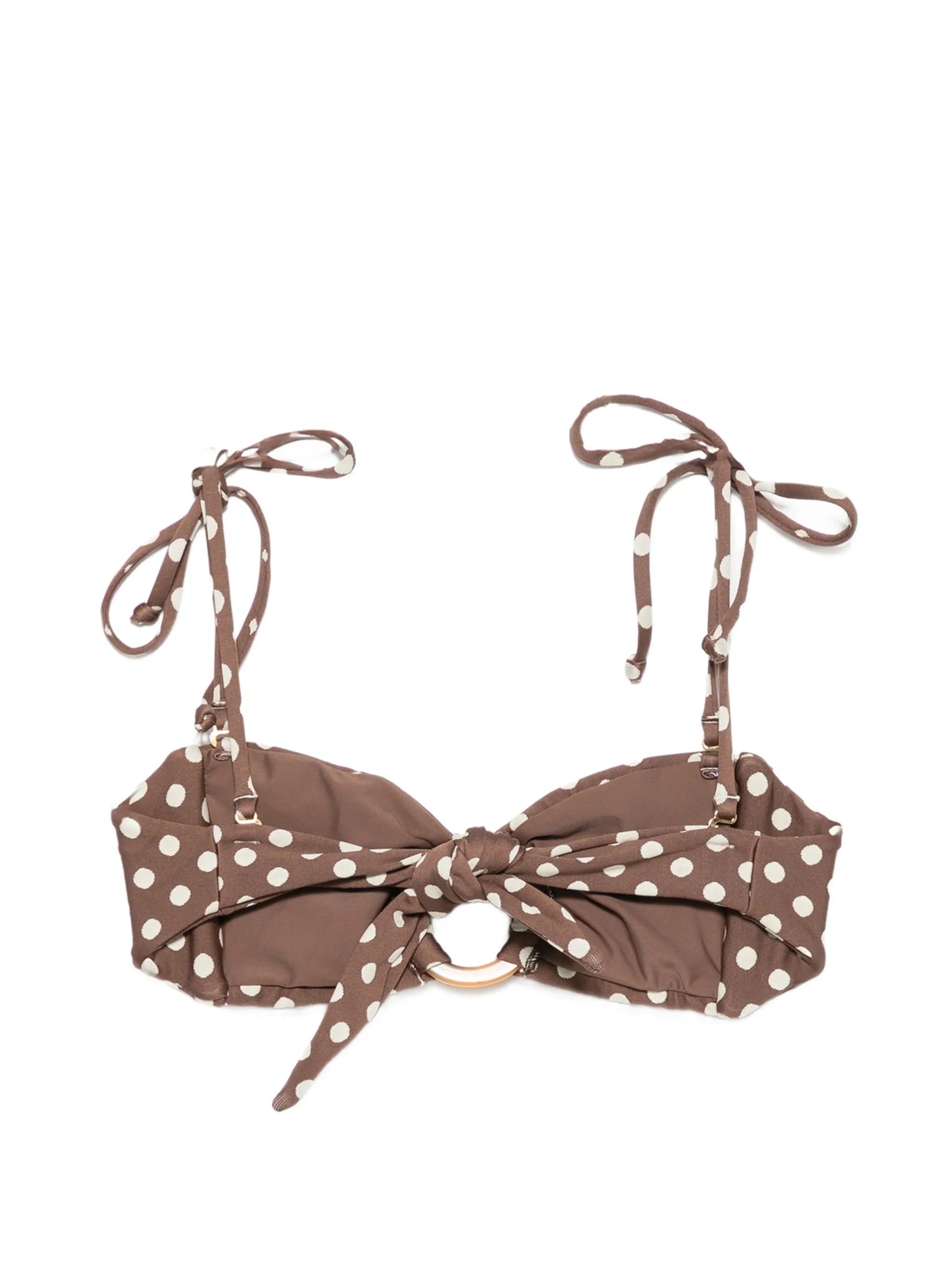 Vivian Tori polka-dot bandeau bikini top